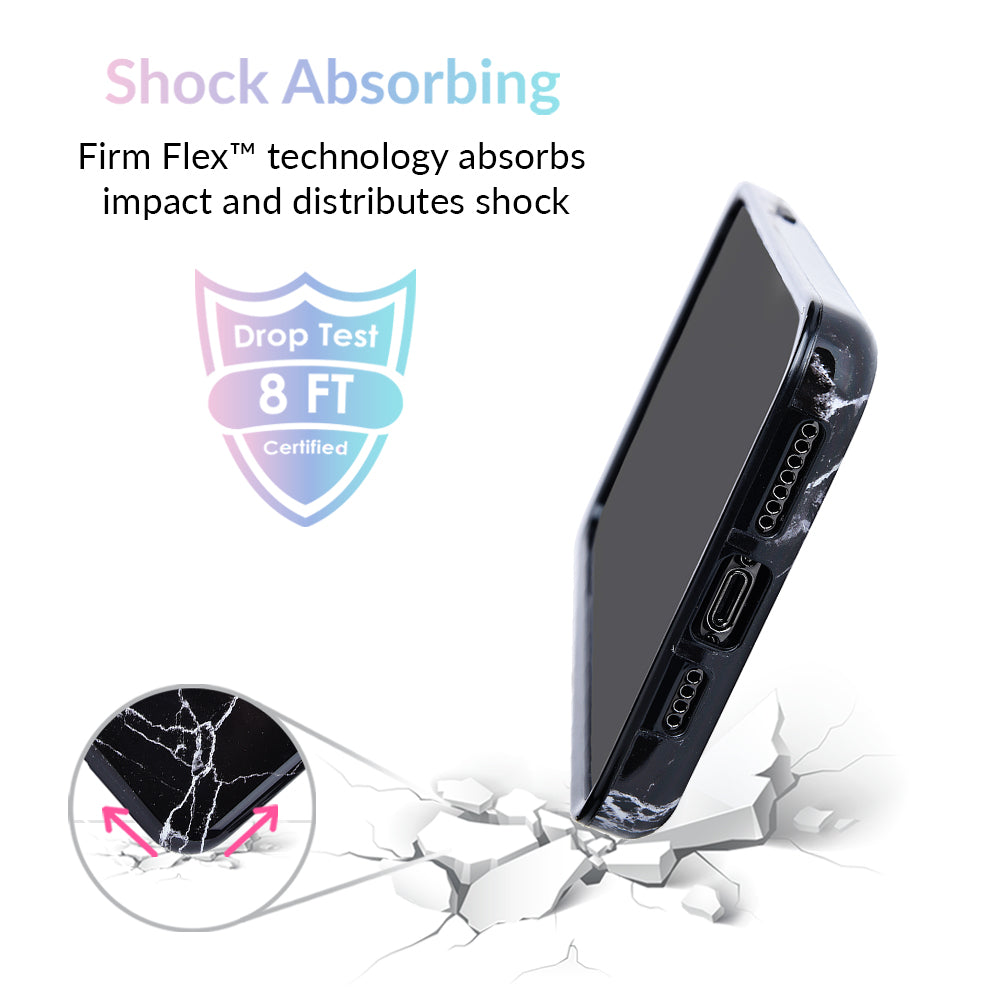 Premium Black Marble iPhone Case - Slim Protective Cover with Anti-Slip Grip | Perfect for Work, Travel & Everyday Use