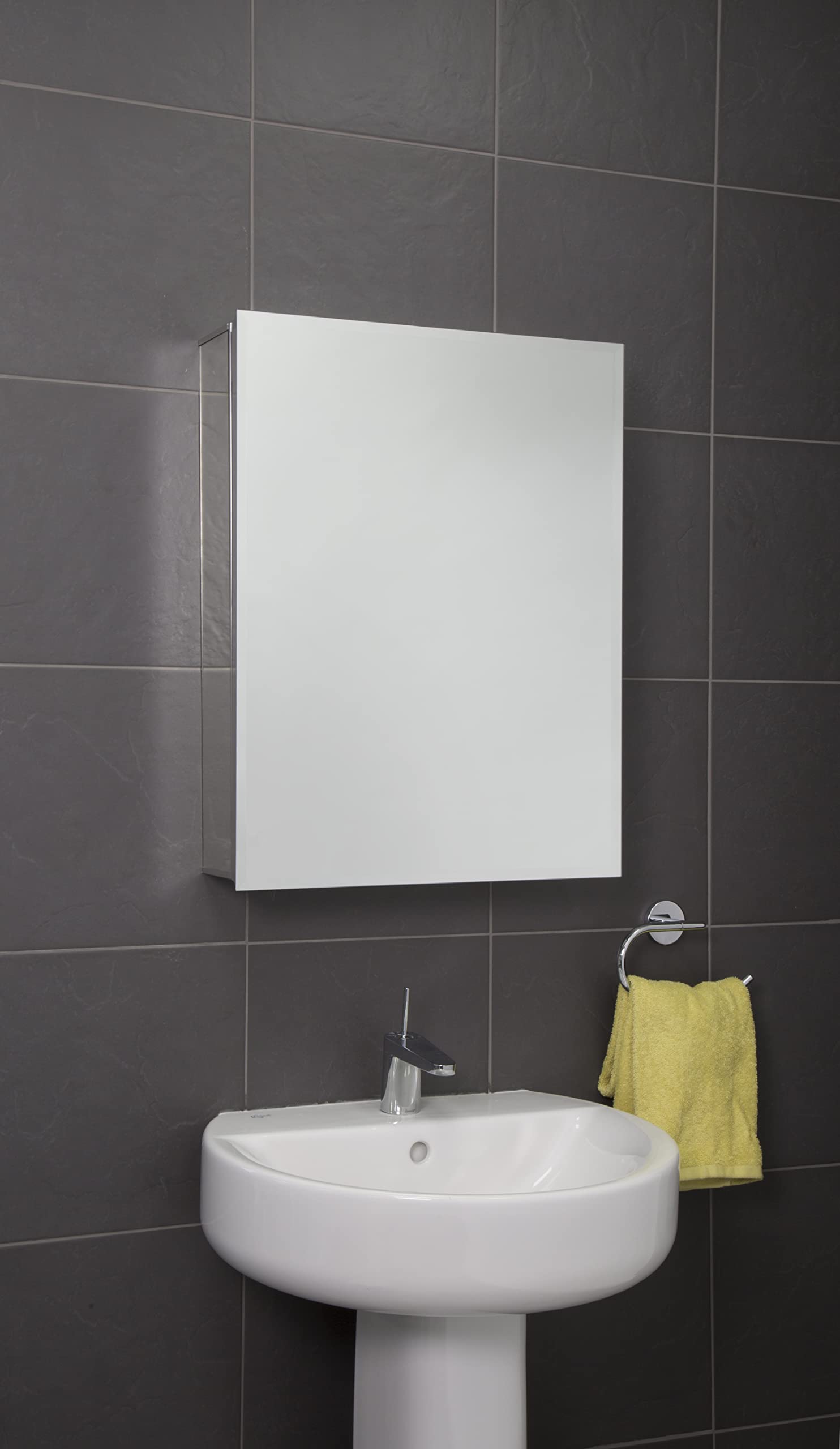 Croydex Langley Single Door Aluminum Cabinet with Hang N Lock Fitting System - 20