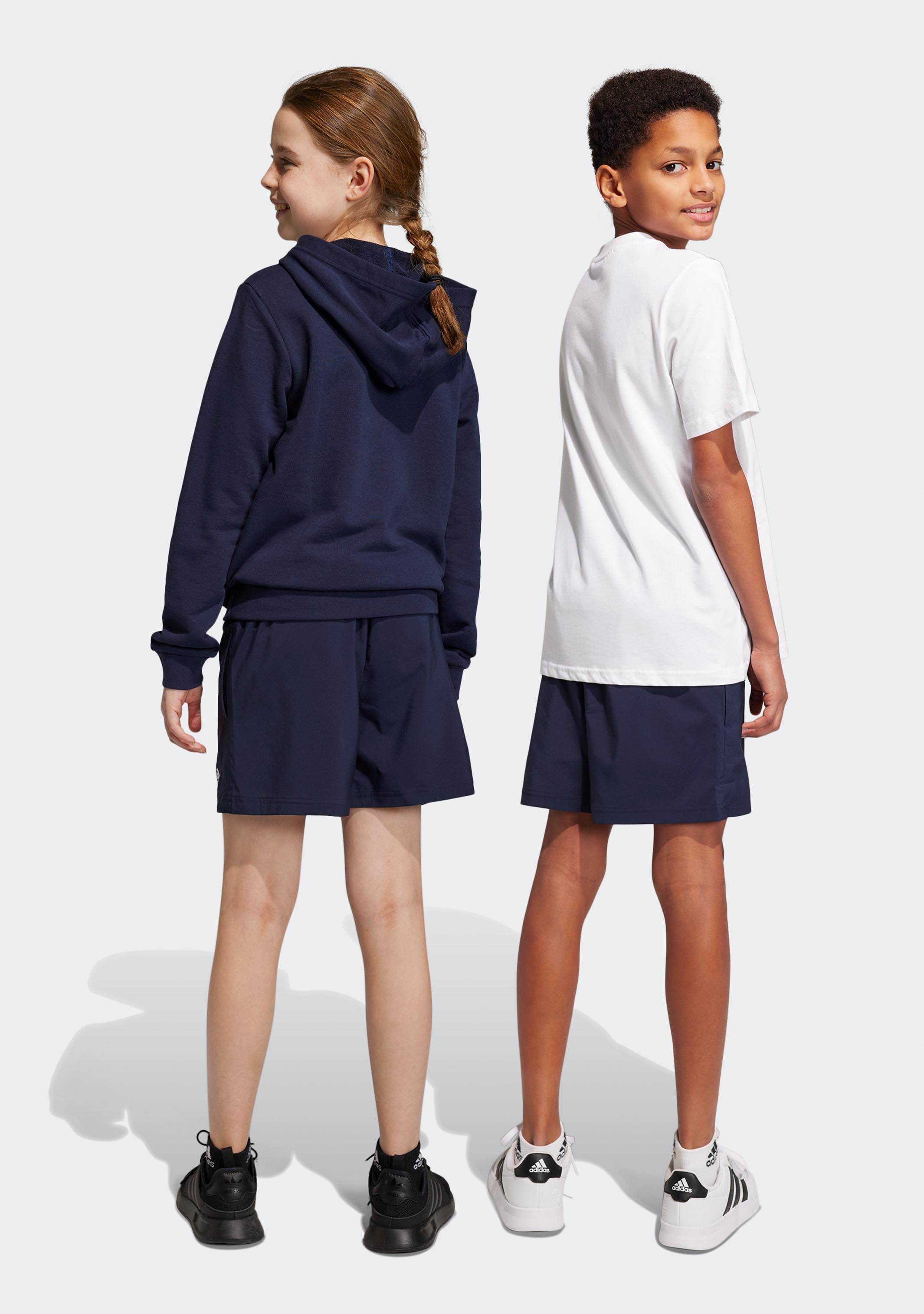 Adidas Junior Plain Chelsea Shorts for Girls - Navy Blue Athletic Shorts for Running, Soccer & Casual Wear