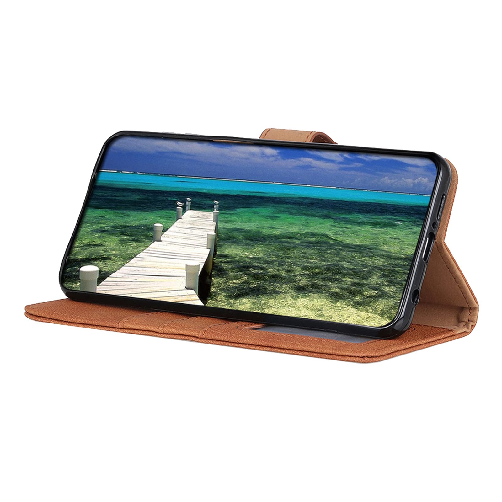 Premium PU Leather Magnetic Flip Stand Wallet Case for iPhone 14/14 Plus/14 Pro/14 Pro Max - Credit Card Holder & TPU Inner Shell - Slim Protective Phone Cover for Men & Women (Brown) - Perfect for Everyday Use, Travel & Business Meetings