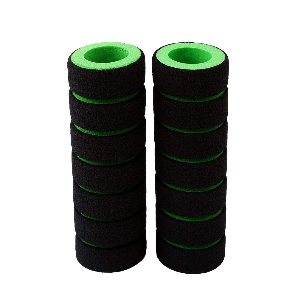 1 Pair Green Durable Foam Sponge Bicycle Motorcycle Handlebar Grip Cover - Practical for Commuting, Mountain Biking, and Road Cycling