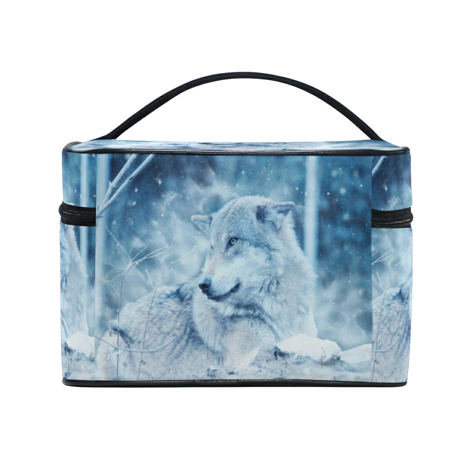Cute Wild Animal Wolf Makeup Bag for Women - Waterproof Cosmetic Organizer & Toiletry Travel Case - Perfect for Travel, Gym, and Daily Essentials Storage