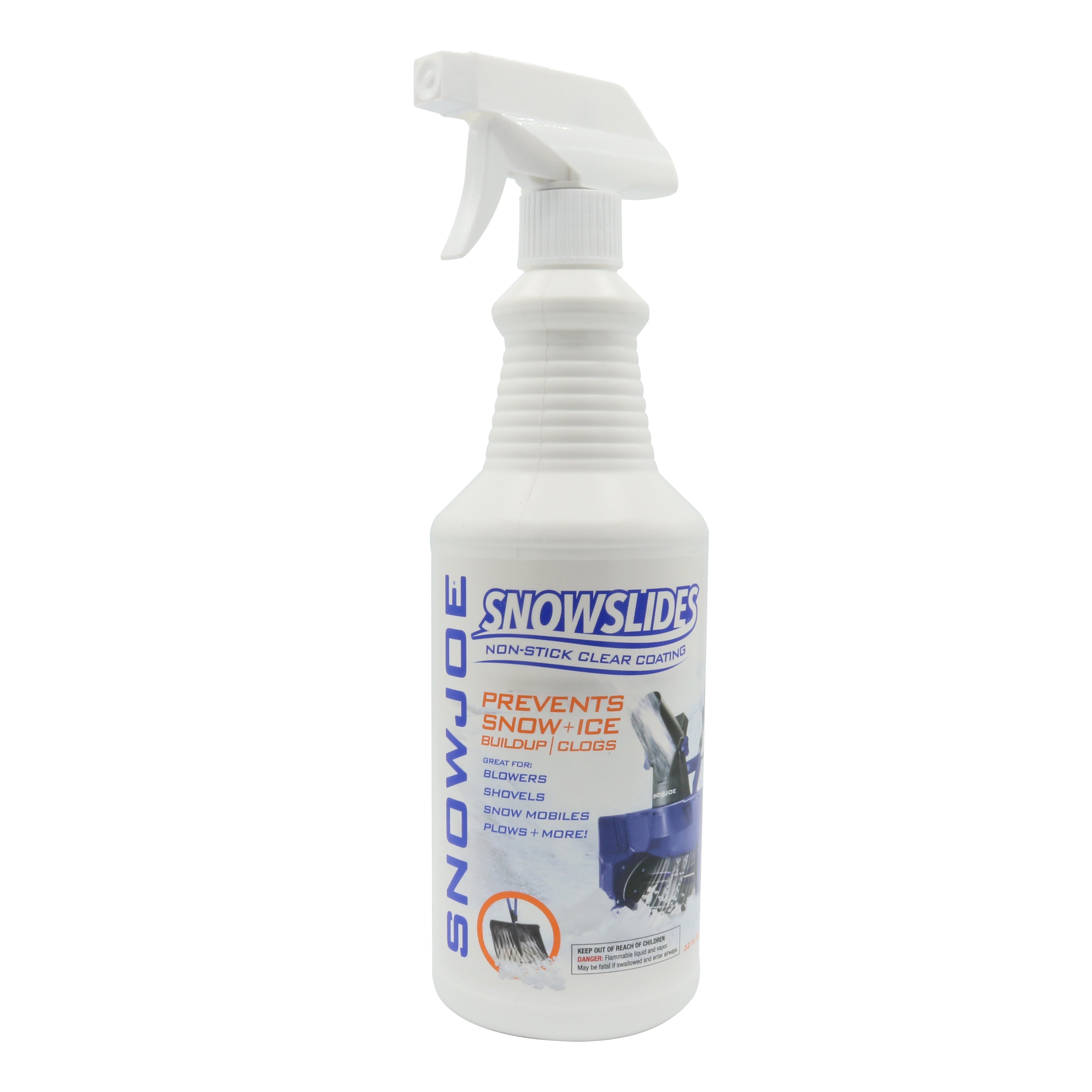 Snow Joe SJ SNS01 SnowSlides Spray - 32 oz Non-Stick Clear Coating for Snowboards, Skis & Sleds | Winter Sports Equipment Protection | Perfect for Snowy Slopes & Icy Conditions