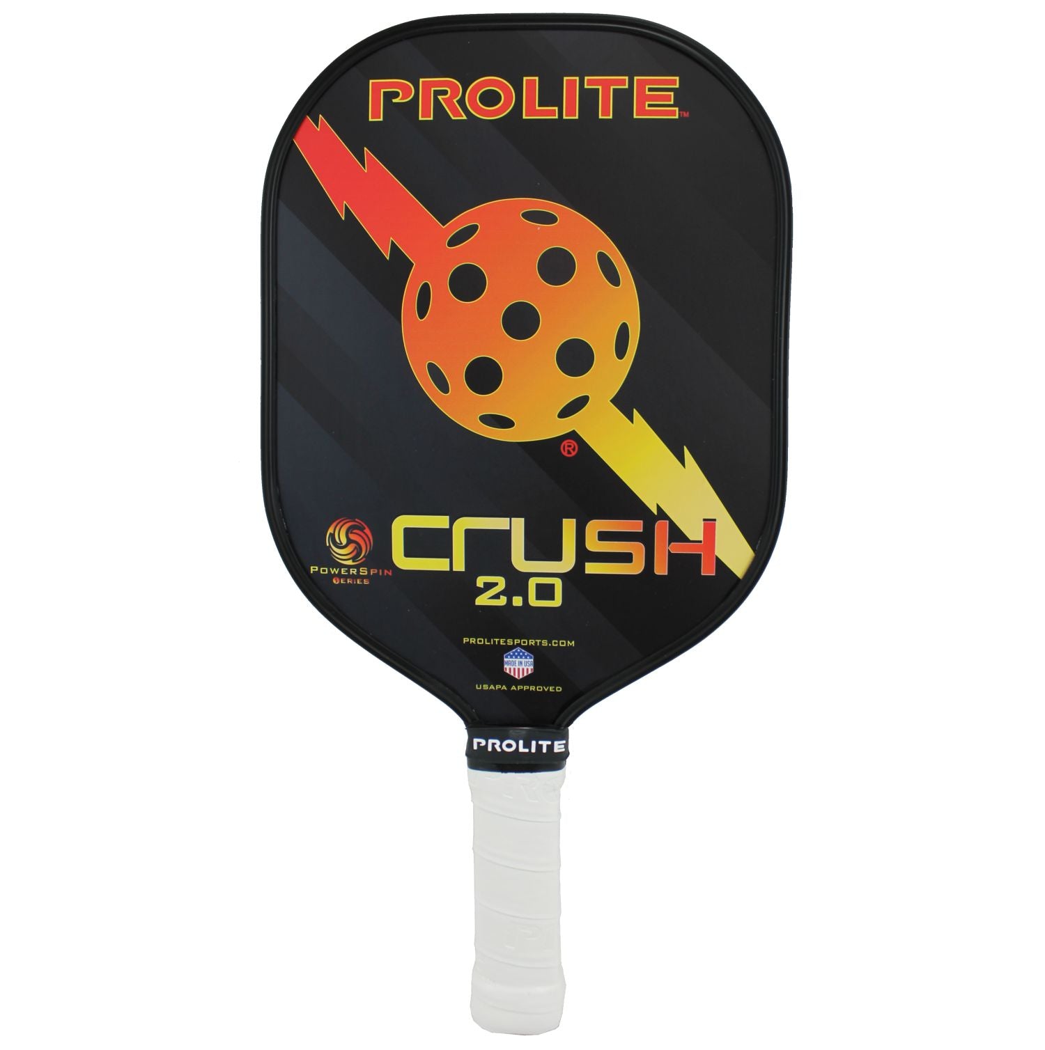 Prolite Crush Powerspin 2.0 Pickleball Paddle - Premium Carbon Fiber Paddle for Spin & Control - Perfect for Competitive Play & Recreational Games