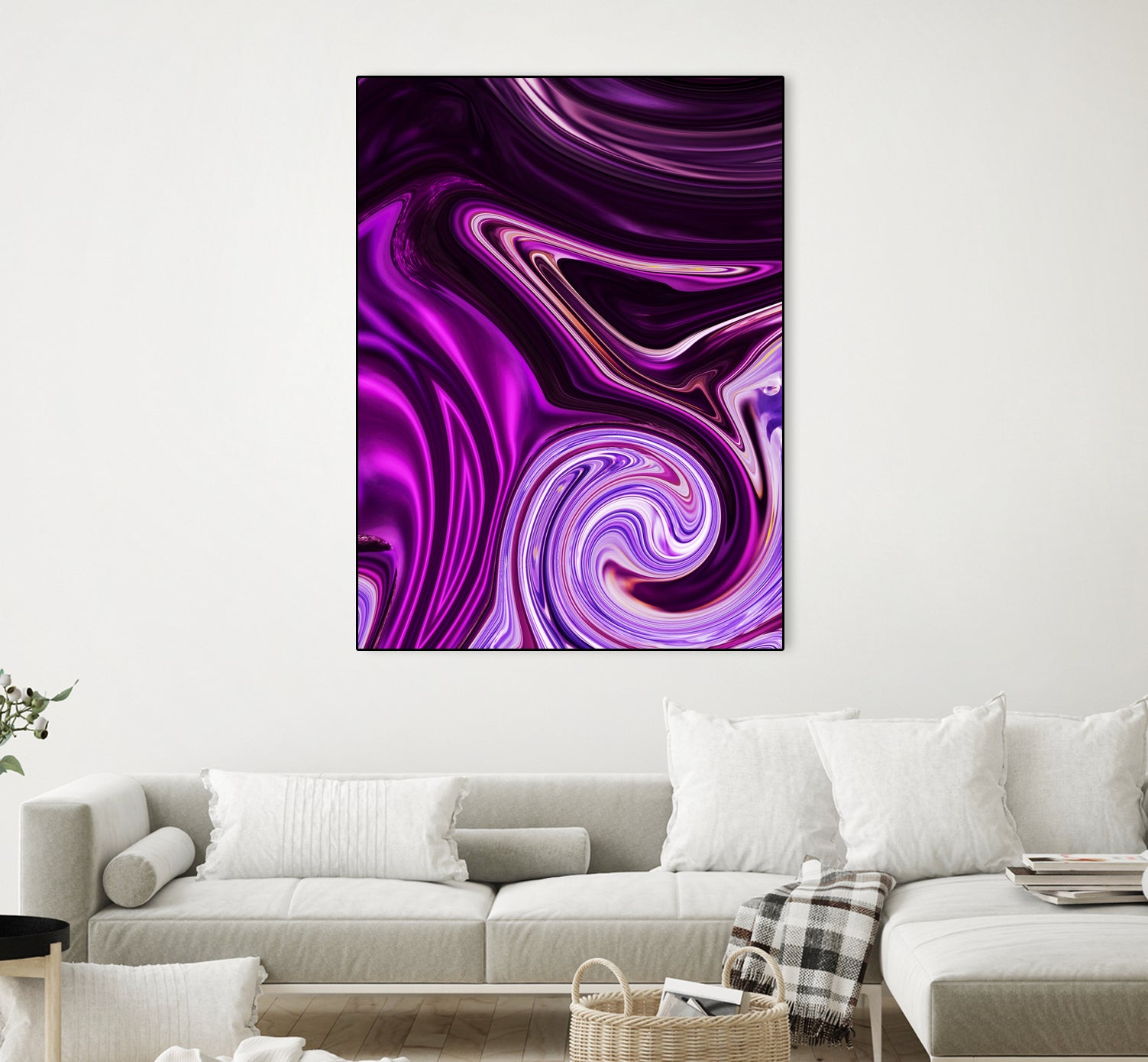 Abstract Waves Wall Art - Modern Ocean Themed Canvas Painting for Home & Office Decor - Perfect for Living Room, Bedroom, or Workspace