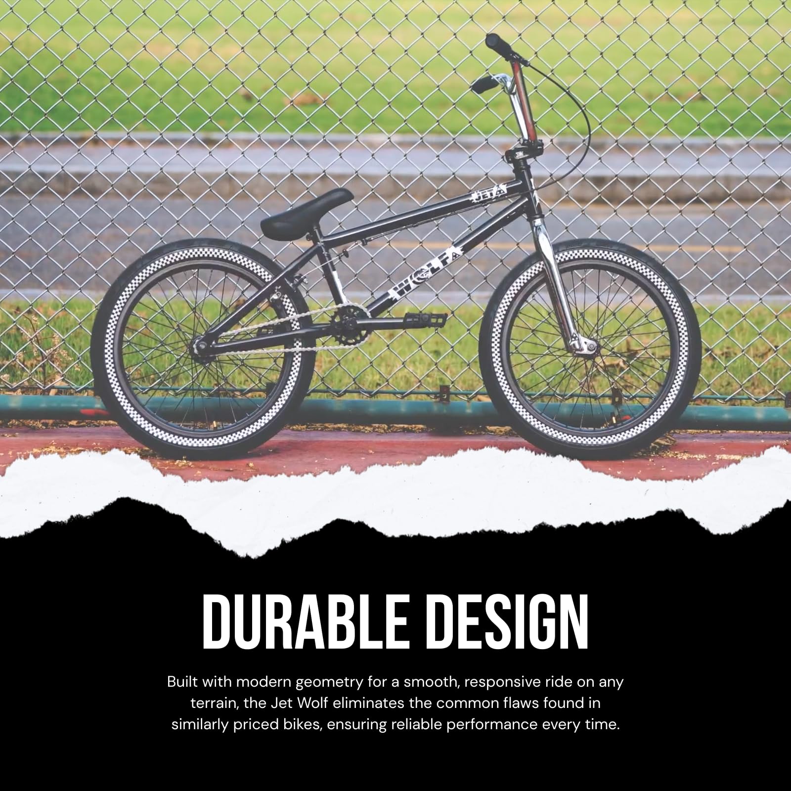 Jet Wolf Freestyle BMX Bike - 20 Inch All-Terrain BMX Bicycle for Kids, Beginners & Intermediate Riders - Durable Lightweight Frame for Street, Park & Dirt Jumping - Perfect for Commuting, Stunts & Outdoor Adventures