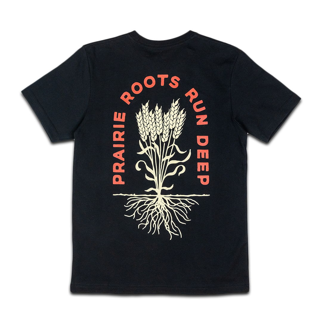 Prairie Roots Premium Cotton T-Shirt for Men & Women - Soft & Comfortable Black Tee - Perfect for Casual Wear, Outdoors & Everyday Use
