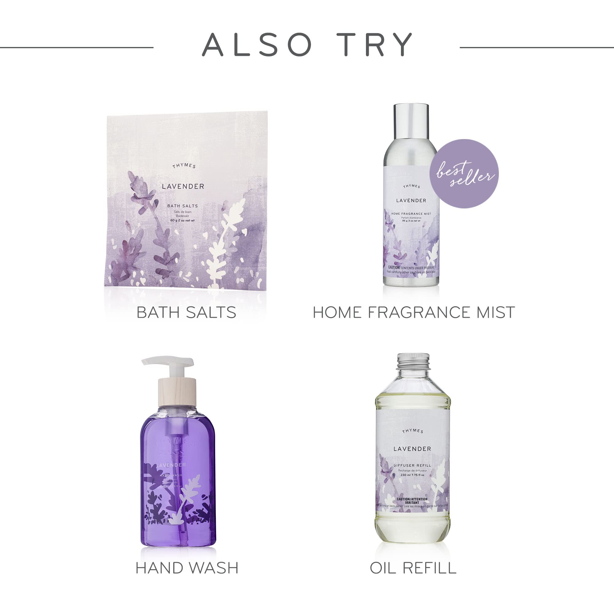 Thymes Perfume Spray Pen - 0.34 Fl Oz (10ml) - Lavender Scent - Portable & Refillable Fragrance for Women - Perfect for Travel, Office, and Everyday Use