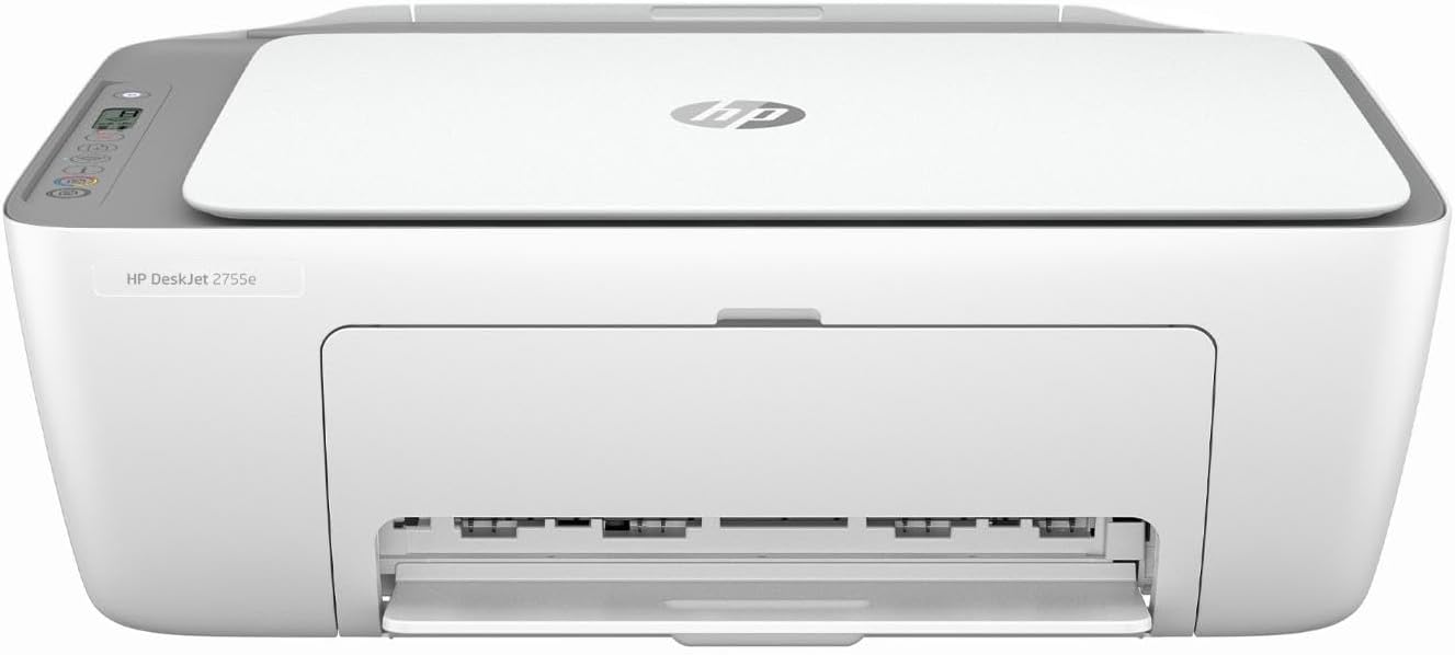 HP DeskJet 2755e Wireless All-in-One Printer with Scanner, Copier | 3 Months Free Instant Ink | Home Office & Remote Work Printing Solution