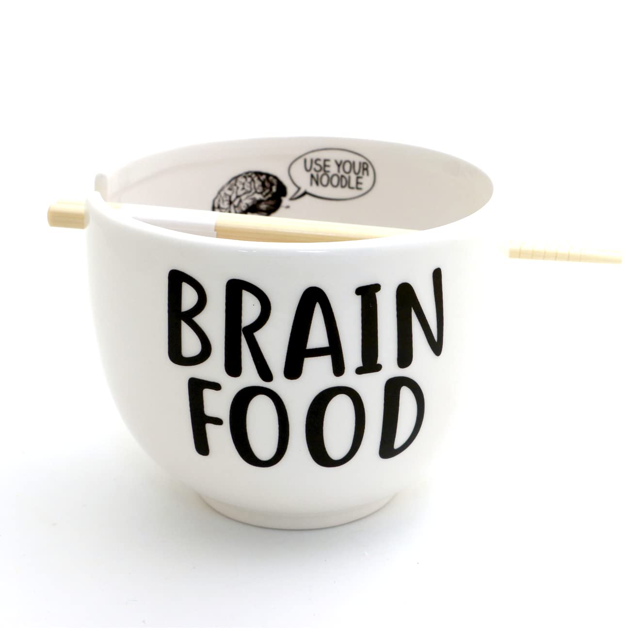 Brain Food Noodle Bowl with Chopsticks - Perfect for Quick Meals, Office Lunches & Asian Cuisine Lovers