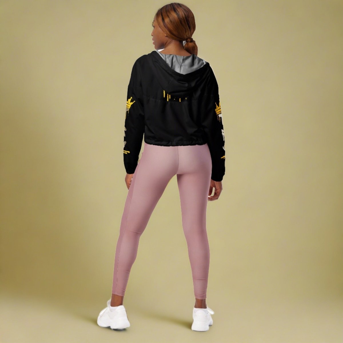 Resilience Reigns Cropped Windbreaker Jacket - Just For Today Edition | Lightweight Waterproof Outdoor Running & Hiking Windbreaker for Women