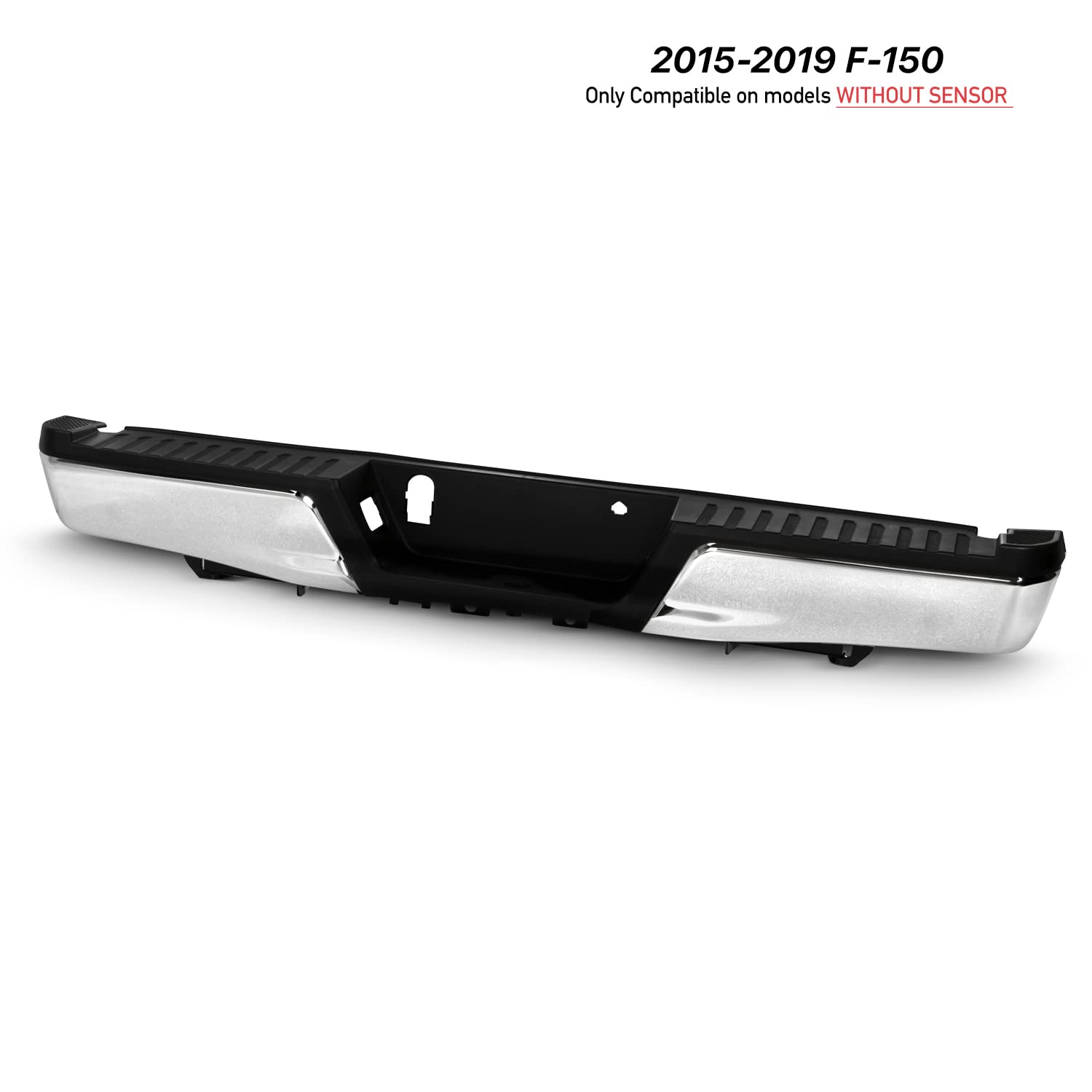 AKKON Rear Bumper with Step Pads & LED Lights Kit for 2015-2019 Ford F150 Standard/Styleside Bed - No Sensor Hole & Hitch Included | Perfect for Off-Roading, Truck Upgrades & Enhanced Vehicle Protection