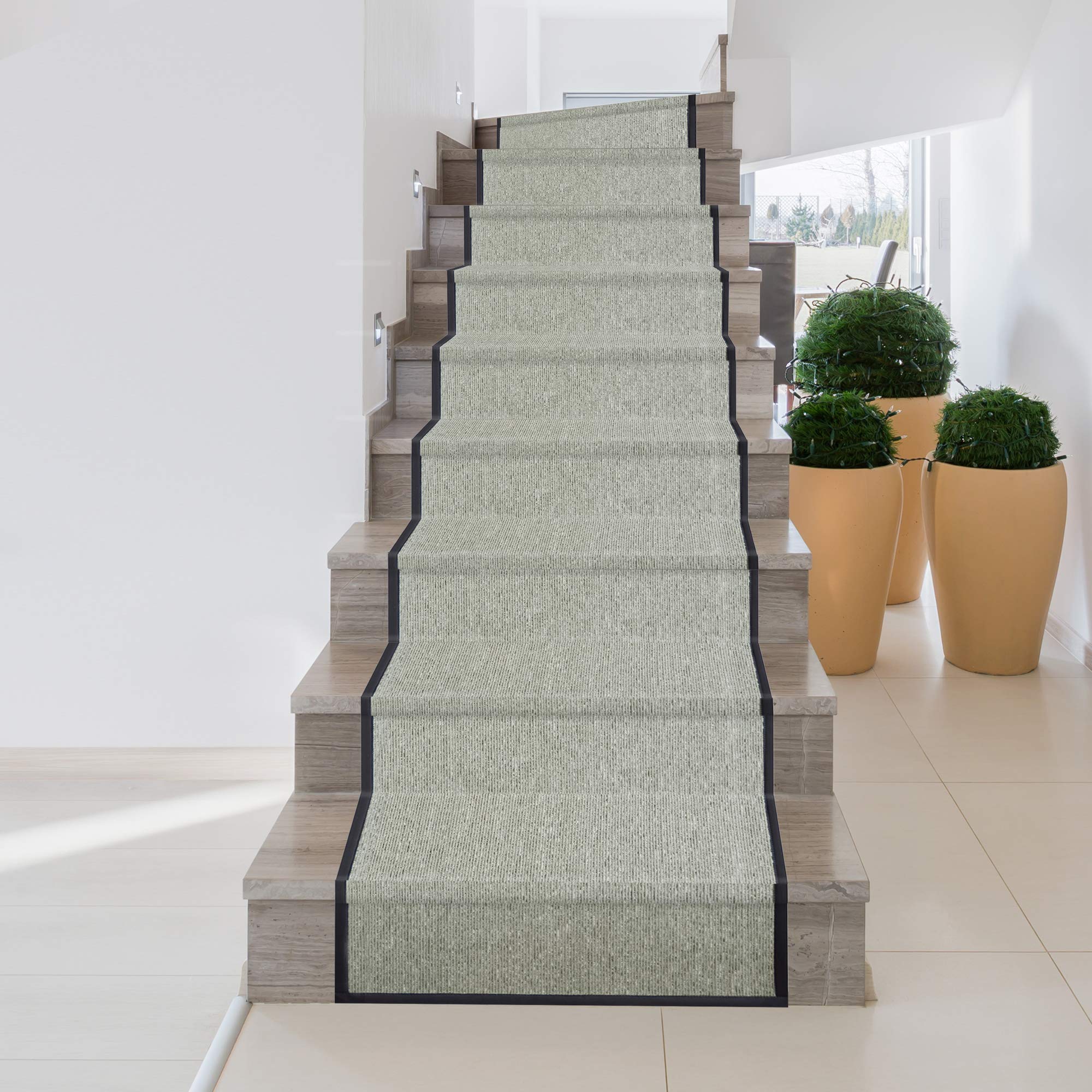iCustomRug Synthetic Sisal Runner Rug - Soft, Stain Resistant & Easy to Clean - 28.5x40 Inch Grey - Perfect for Hallways, Entryways & High Traffic Areas
