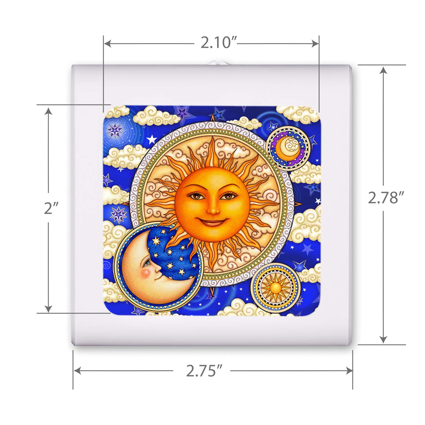 Dimmable LED Night Light with Auto On/Off Sensor, Adjustable Brightness & Warm White Light for Bathroom, Hallway, Nursery & Bedrooms - Sun & Clouds Design - Perfect for Safe Nighttime Navigation & Kids' Rooms