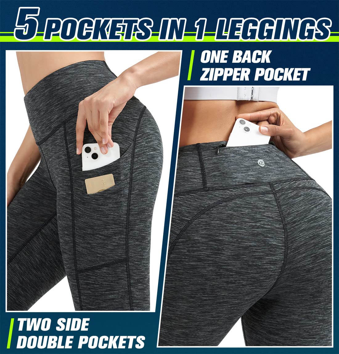 Ewedoos Women's High Waisted Yoga Pants with 5 Pockets - 25