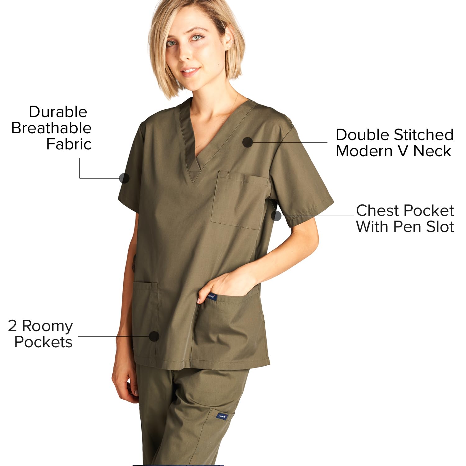 Dagacci Medical Scrubs for Women & Men - Comfortable & Durable Scrubs Shirts & Tops for Nurses, Doctors & Healthcare Professionals - Perfect for Hospitals, Clinics & Medical Workplaces