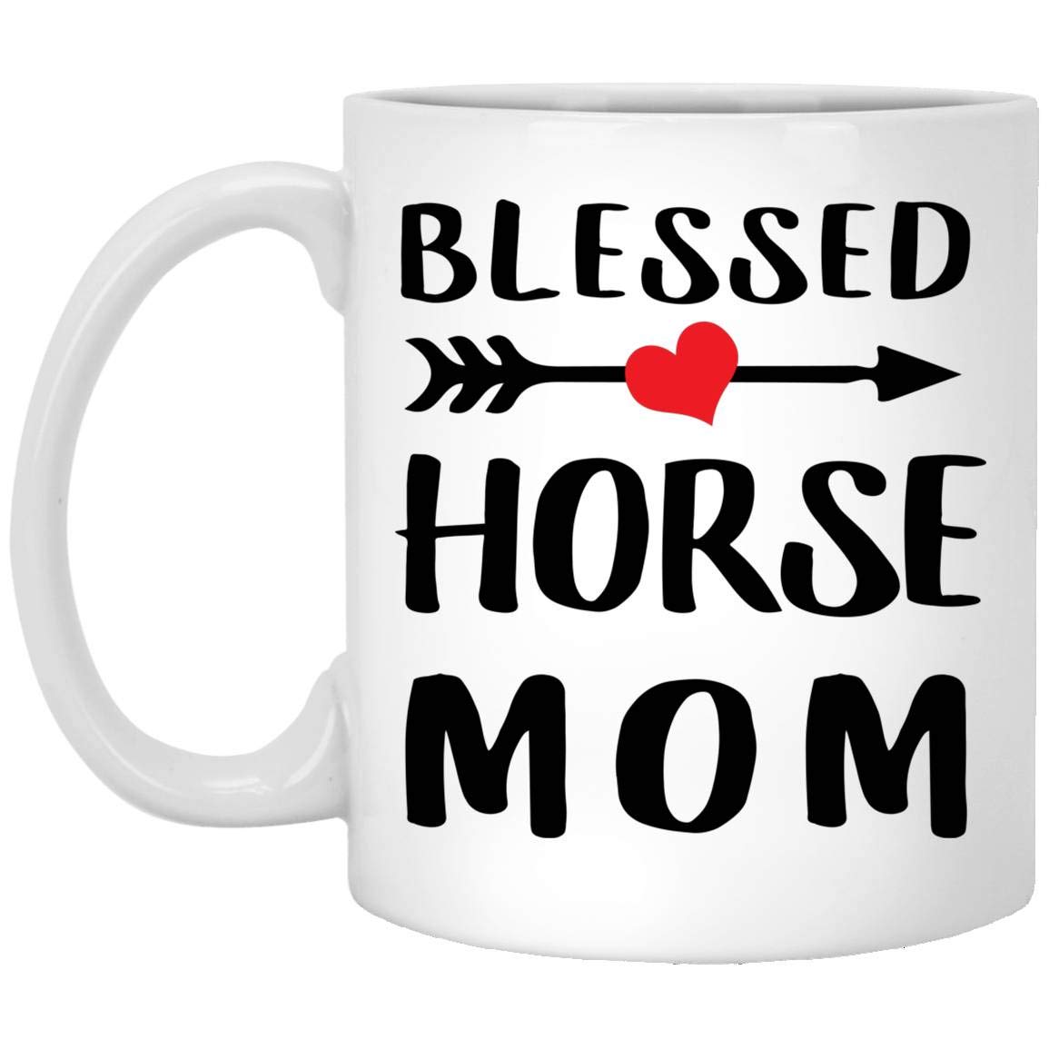 Blessed Horse Mom Coffee Mug - Funny Gift for Women, Christmas 2024 Present - 11 Oz White Ceramic Cup - Perfect for Tea, Coffee & Office Use