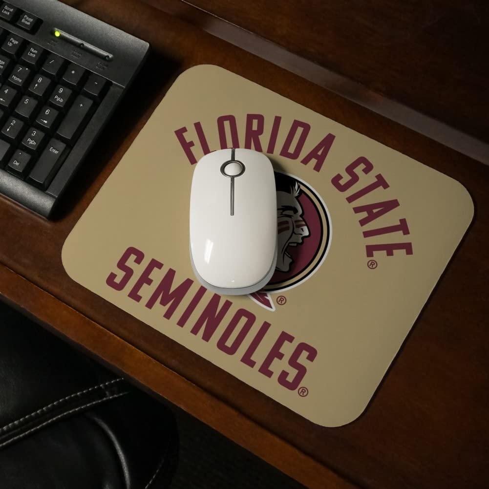 Florida State Seminoles Low Profile Thin Gaming Mouse Pad - Non-Slip Rubber Base for PC, Laptop, Office & Home Use - Perfect for Gamers, Work & Study