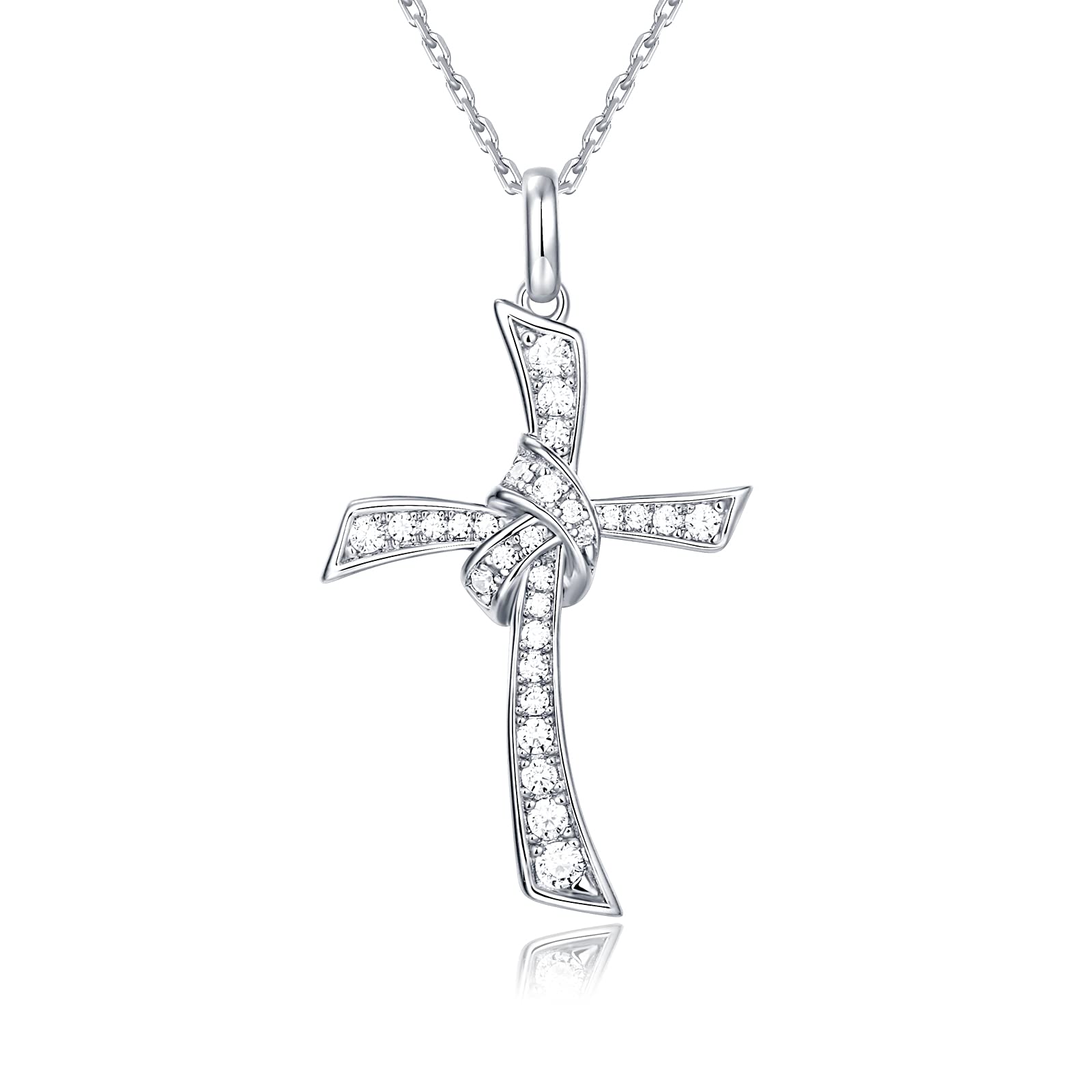 WYACC 925 Sterling Silver Cross Necklace for Women - Elegant Religious Jewelry Gift for Birthday, Anniversary, Christmas - Perfect for Church, Daily Wear & Special Occasions