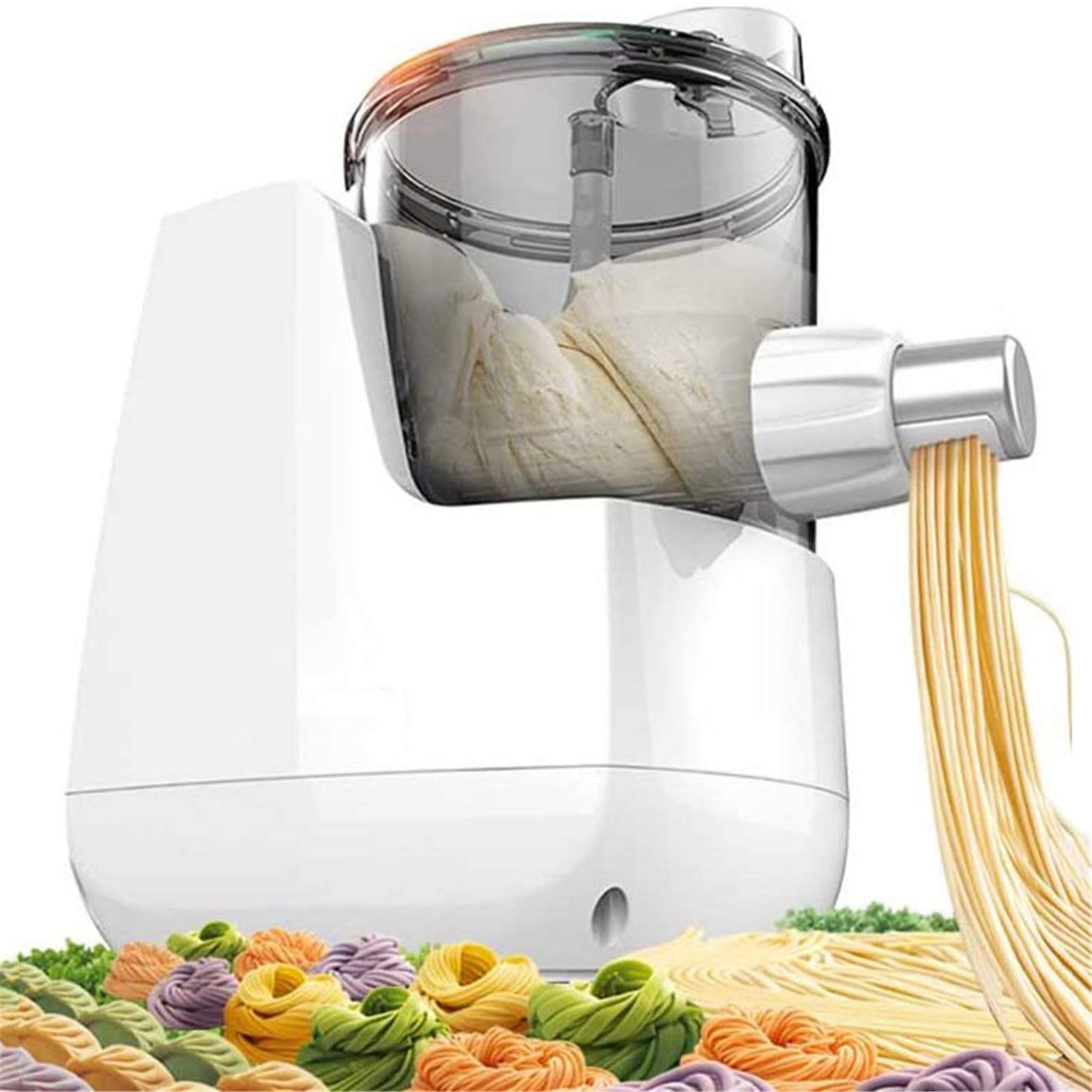Fully Automatic Electric Pasta Maker Machine - 6 Mold Attachments for Homemade Noodles | Compact Vertical Design for Home Kitchen | Perfect for Italian Cuisine, Family Dinners & Restaurant-Style Pasta
