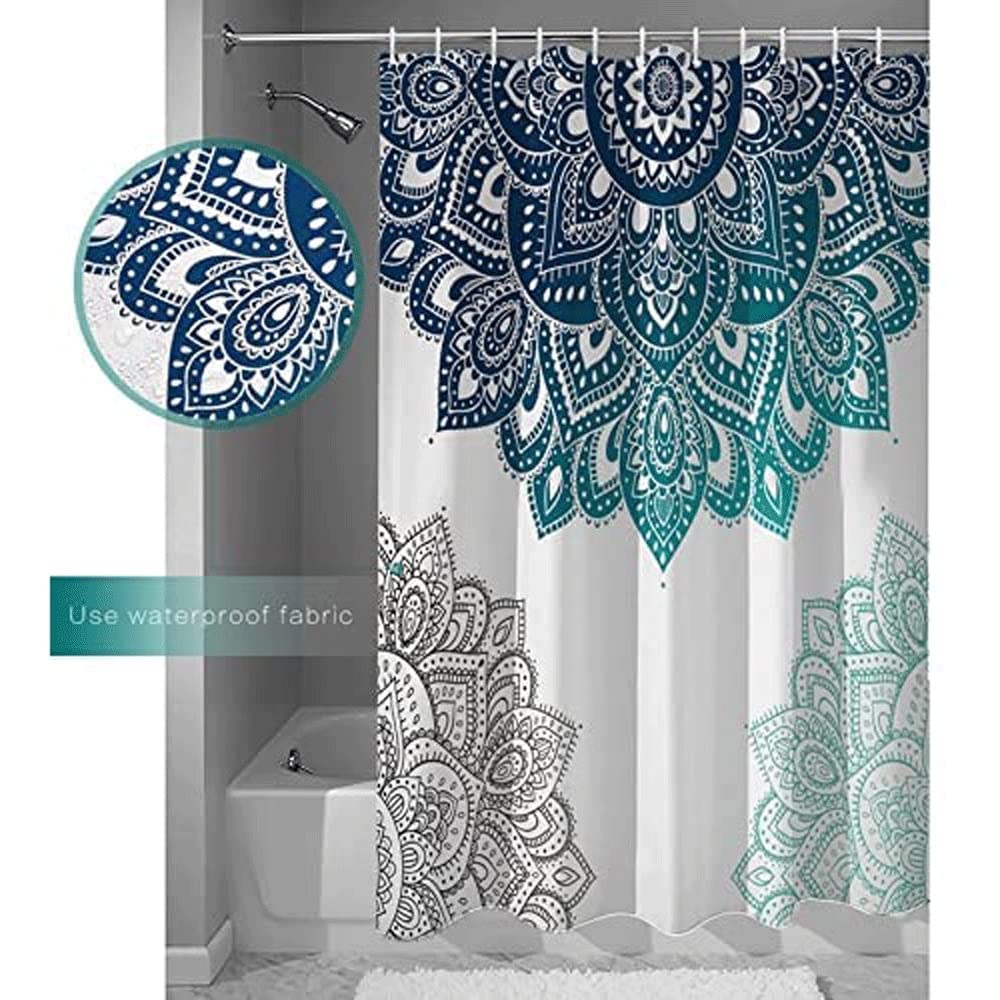 Mandala Gradient Shower Curtain Liner - 72x84 Inch Waterproof Bathroom Decor with Elegant Design for Home, Spa, and Holiday Decorations (Christmas, Thanksgiving, New Year)