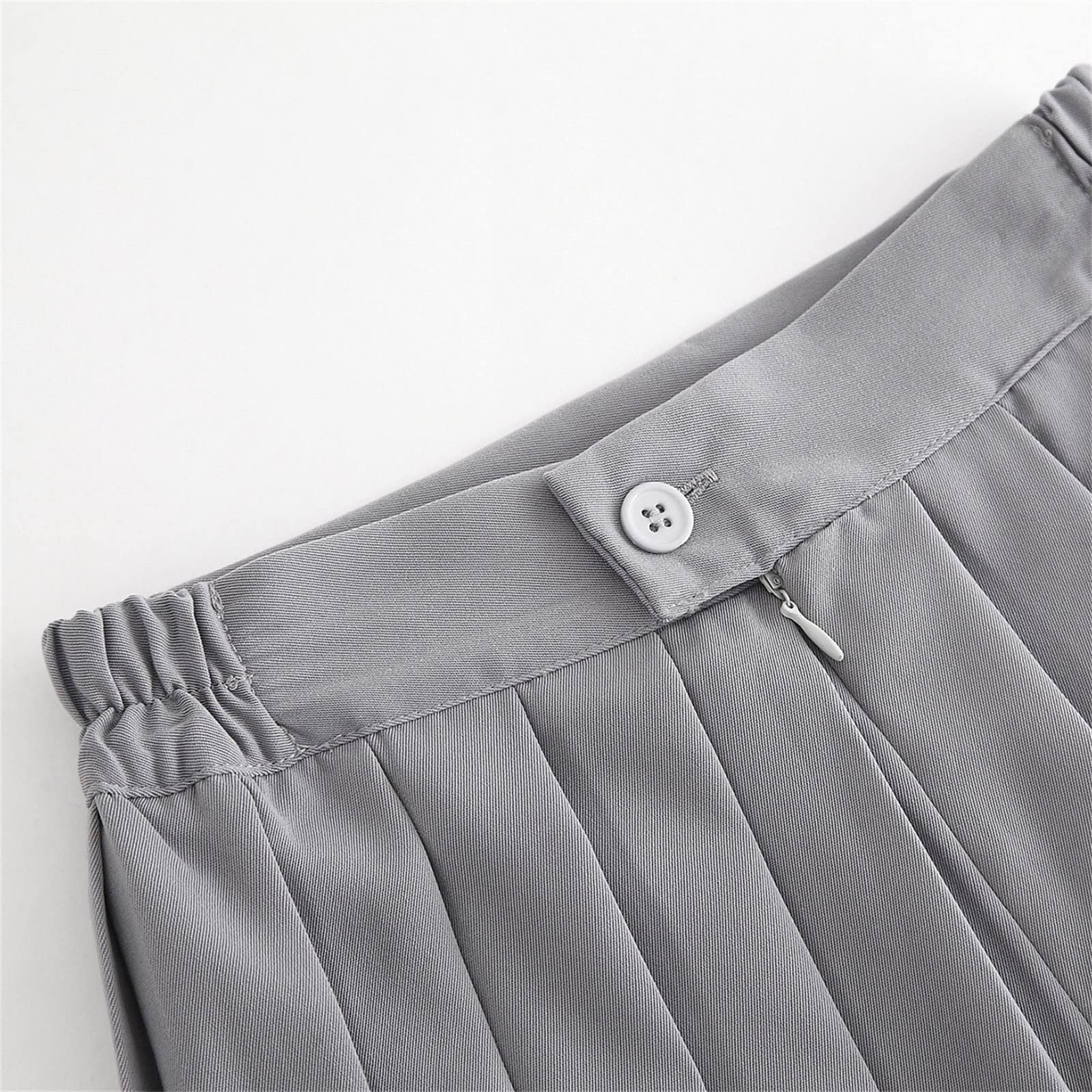 Women's Stretchy Flared Pleated Skirt - High Waist A-Line School Uniform Skirt for Tennis, Dance & Casual Wear - Solid Color Fashion Skirt for Women & Girls