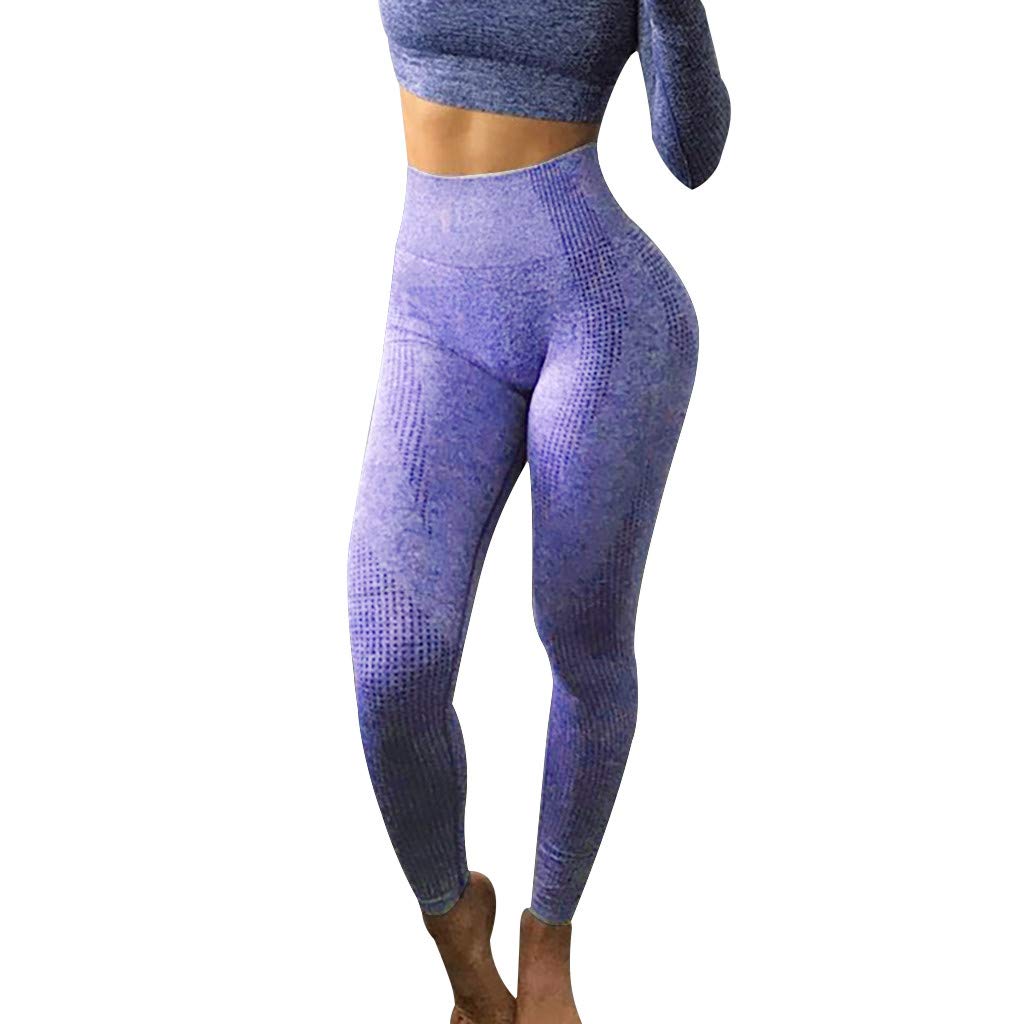 FONMA Women's High Waist Yoga Pants - Seamless Jacquard Workout Leggings with Hip Point Design, Quick Dry & Comfortable for Fitness, Running, Gym and Lounge Wear
