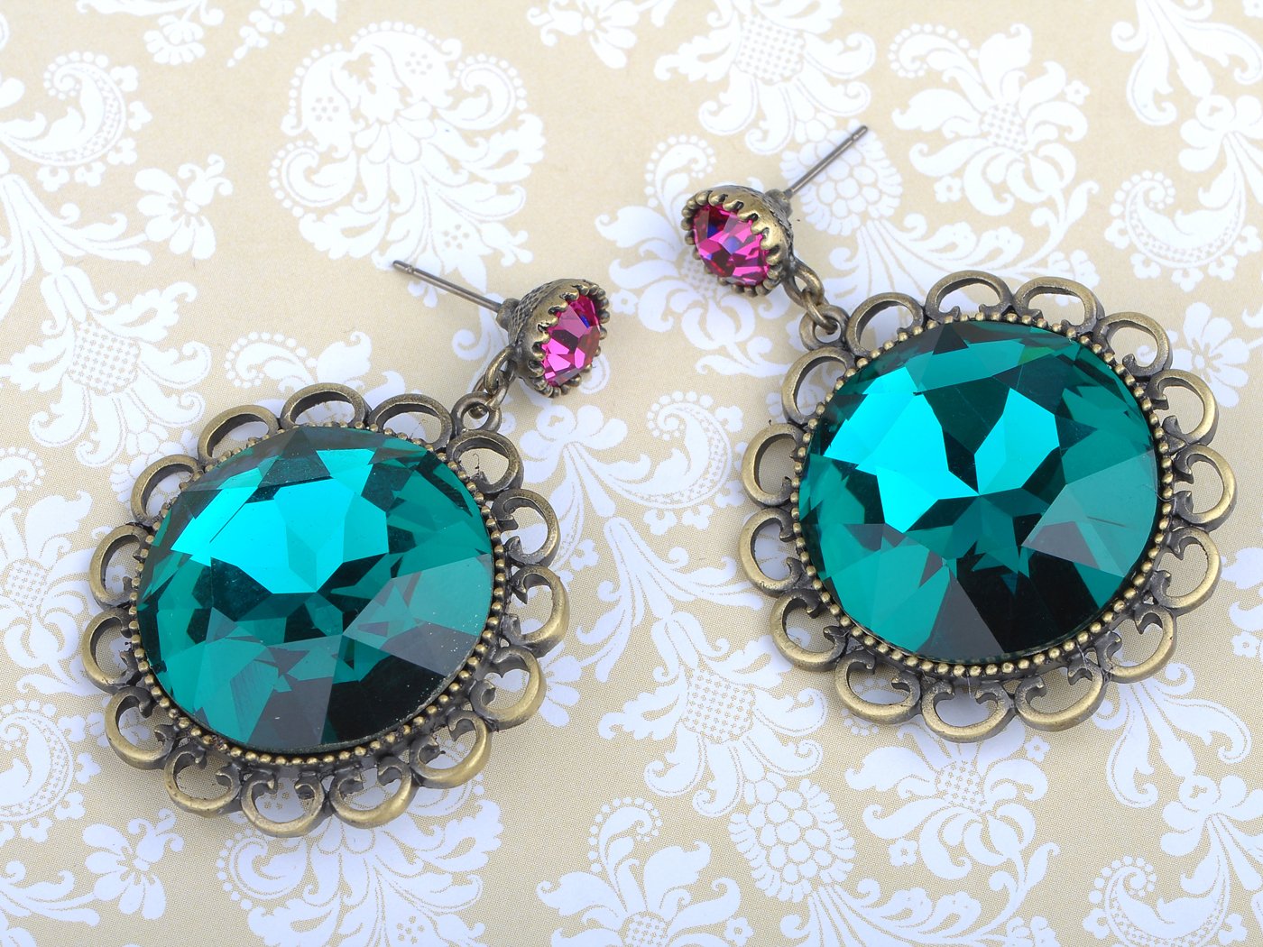 Alilang Crystal Flower Earrings and Necklace Set for Women - Elegant Floral Jewelry Gift for Wedding, Party & Special Occasions