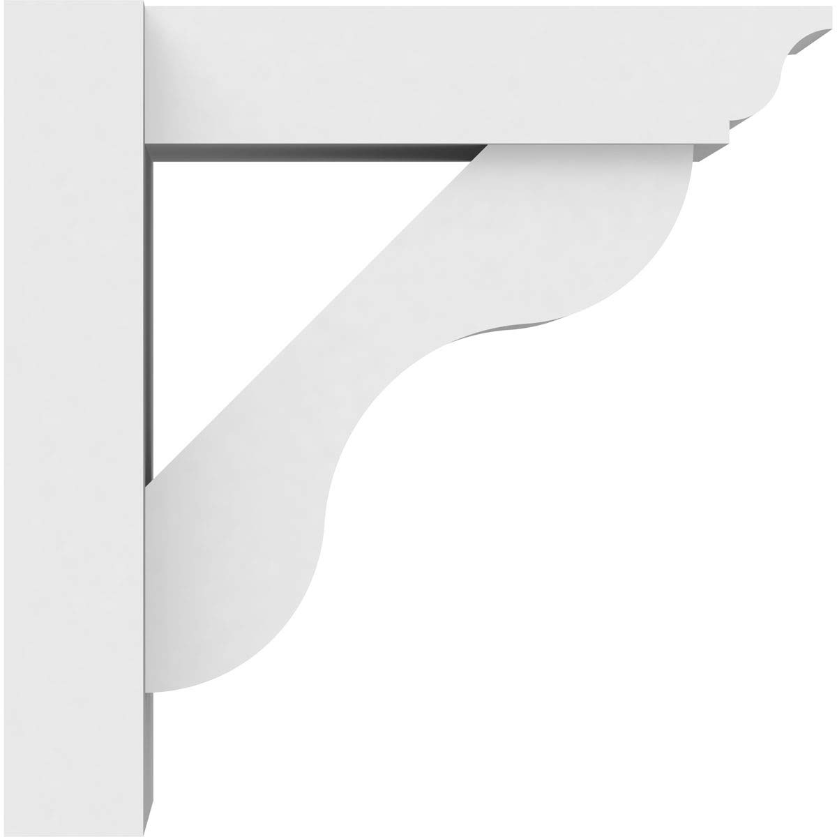 Ekena Millwork OUTP07X12X12CAR01 Carmel Architectural Grade PVC Outlooker with Traditional Ends - 7