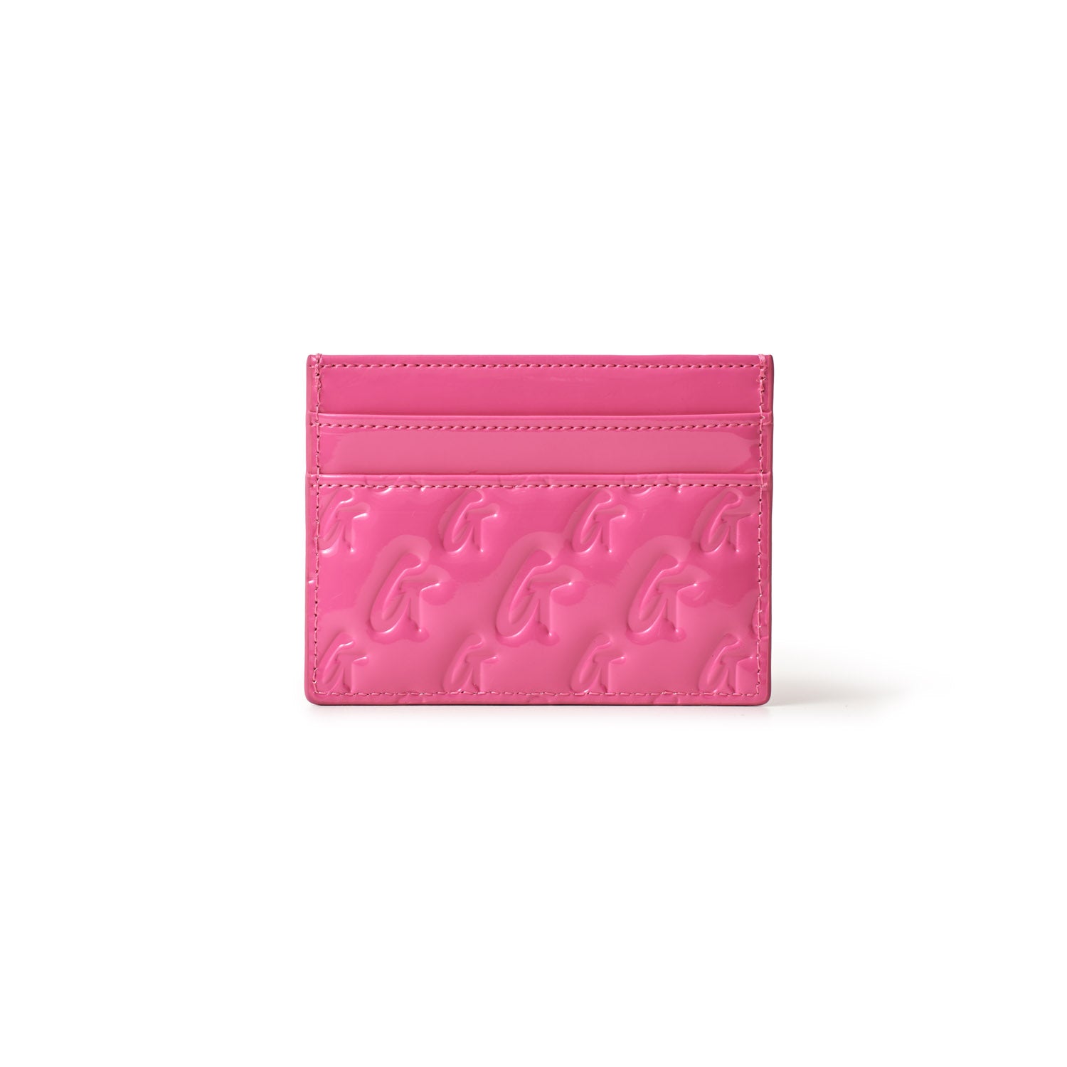 Monogram Silver Card Holder with Mirror in Hot Pink - Stylish & Compact Wallet for Women, Perfect for Parties, Travel, and Everyday Use