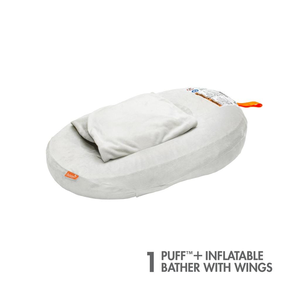 Boon Puff+ Inflatable Baby Bathtub with Wings - Portable Infant Bath Seat for Newborns to Toddlers - Perfect for Home, Travel & Outdoor Use