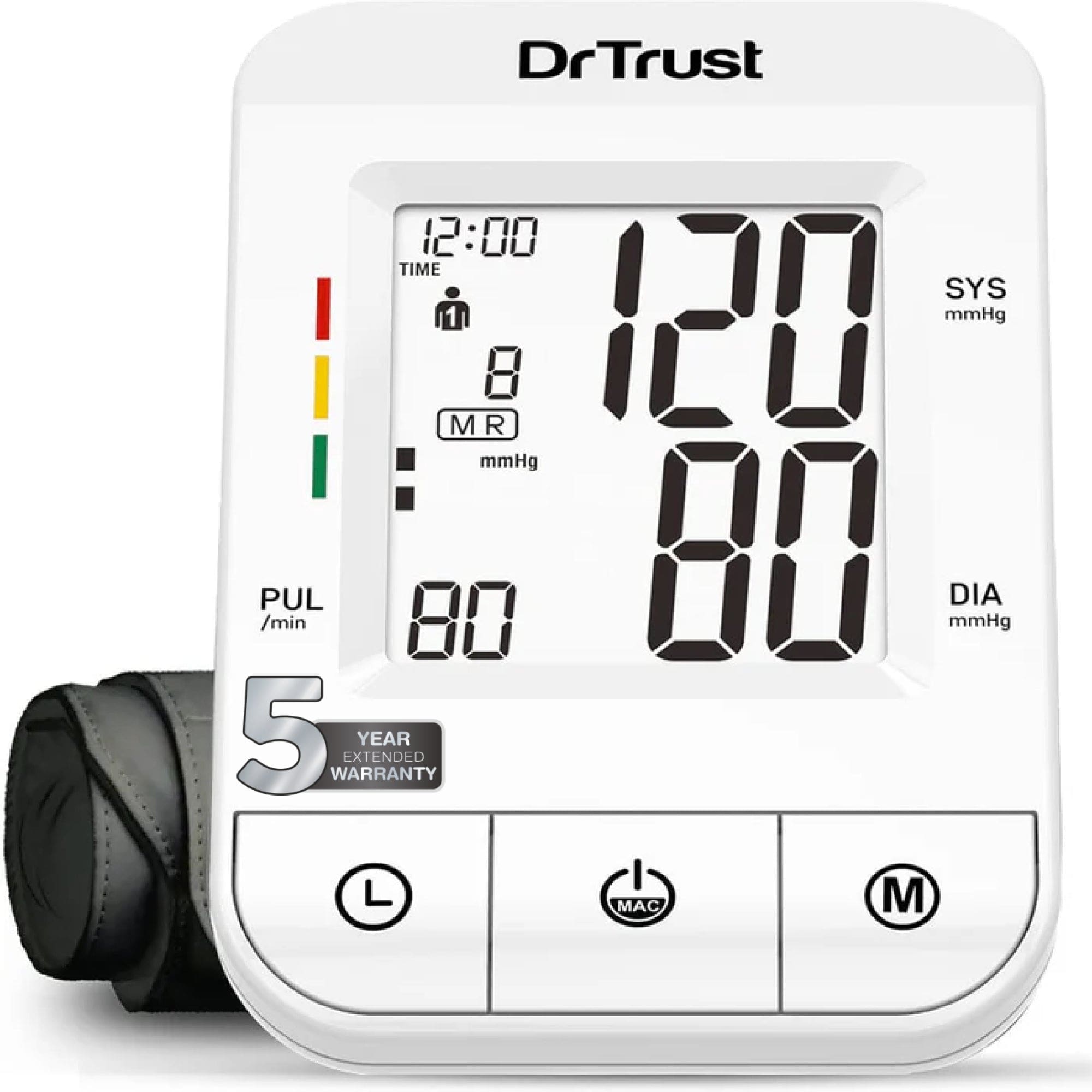 Dr Trust USA BP iCheck Pro Digital Blood Pressure Monitor - Accurate & Easy-to-Use Upper Arm Cuff for Home Health Monitoring - Ideal for Hypertension Patients & Senior Care