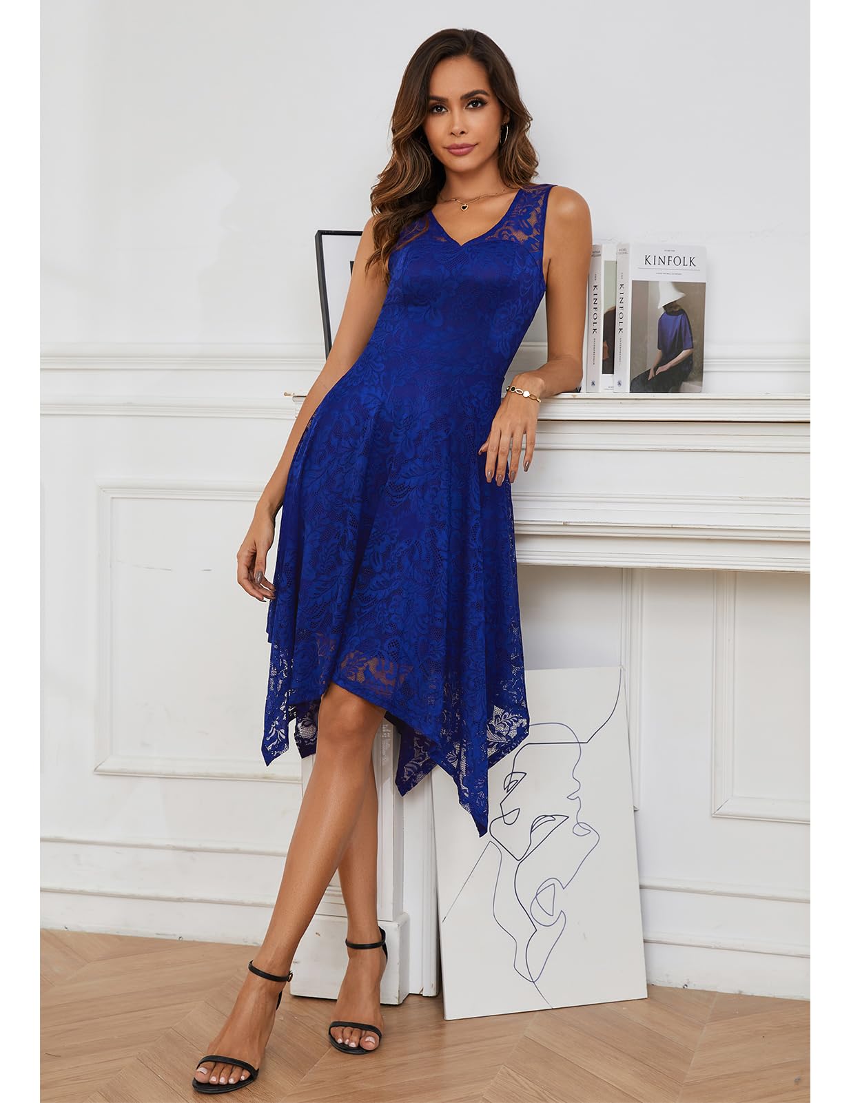 Meetjen Women's Cocktail Party Dresses 2025 - Elegant Handkerchief Hem Lace Formal Gown for Wedding Guest, Bridesmaid & Prom | Perfect for Evening Events, Galas & Special Occasions