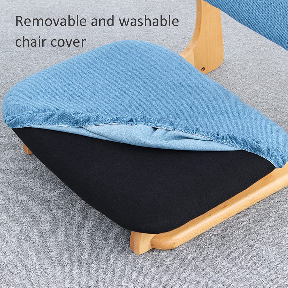 WAYUTO Wooden Meditation Floor Chair - Portable Japanese Legless Gaming Chair with Cushion - Comfortable Balcony & Bay Window Seat for Reading, Relaxing & Yoga | Perfect for Small Spaces, Living Rooms & Meditation Areas