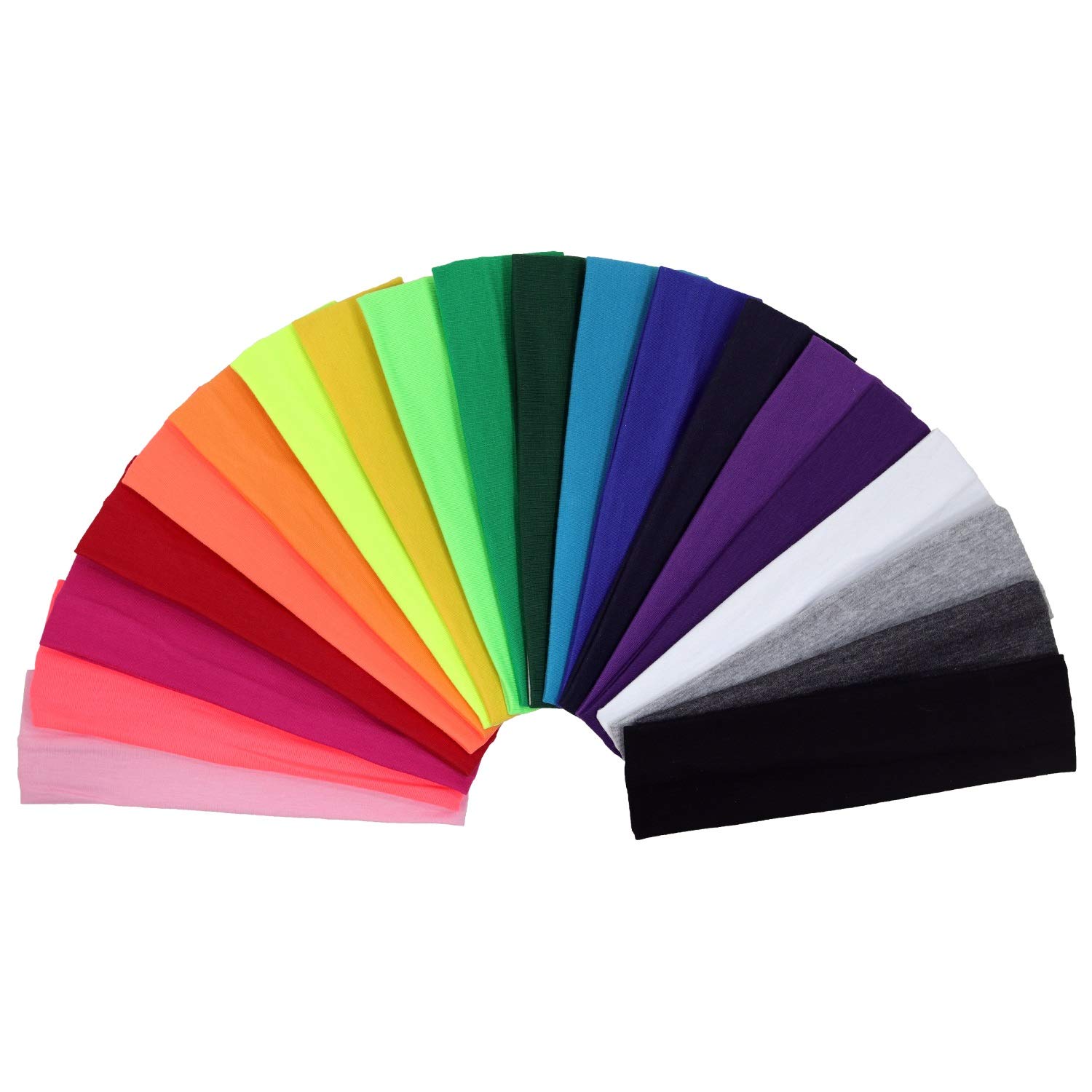 Kenz Laurenz 12 Pack Non-Slip Cotton Headbands for Women - Soft Elastic Hair Bands for Workout, Yoga, Running & Sports - Thin Hair Wraps for Girls & Women (Great for Gym, Fitness & Everyday Use)