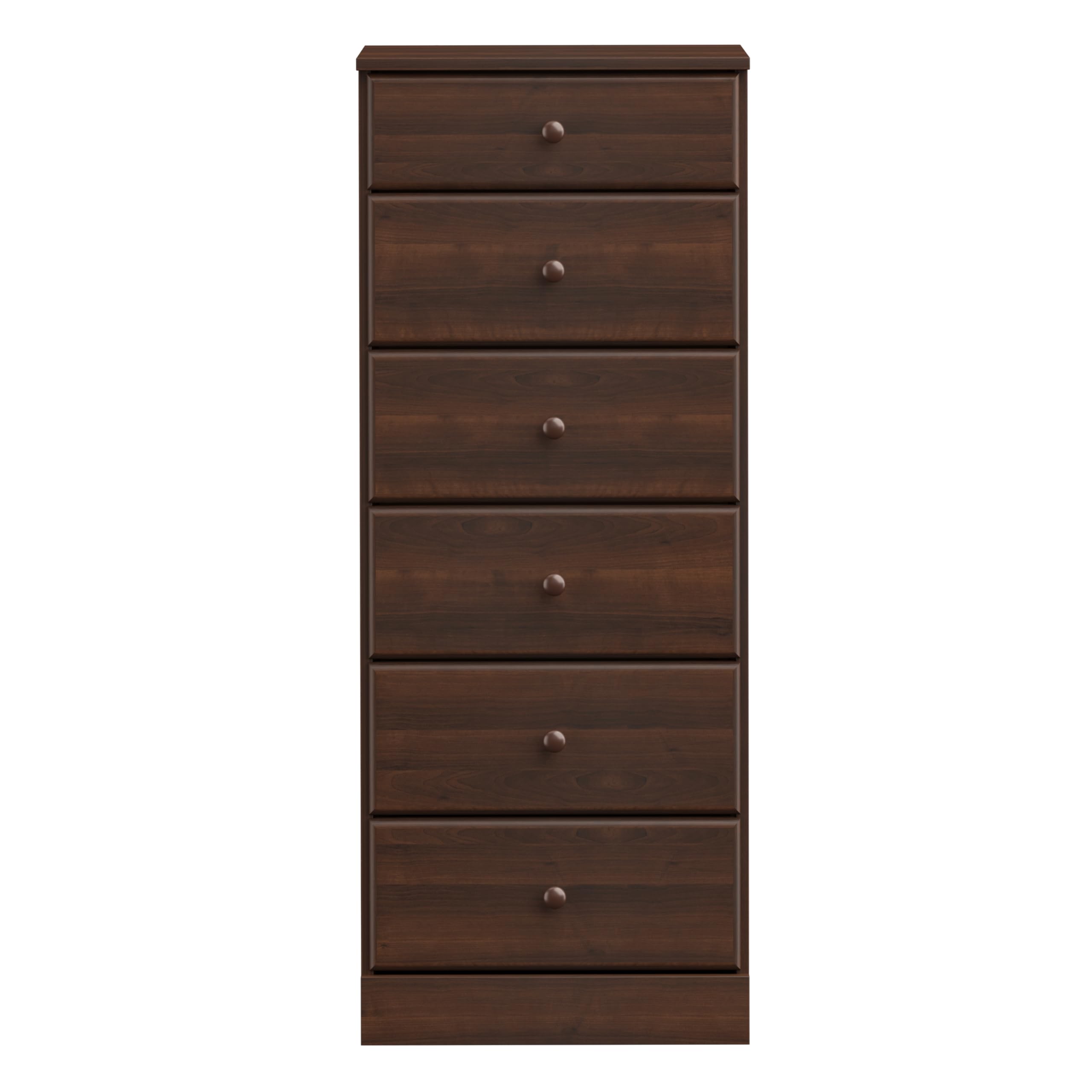 Prepac Astrid Tall Brown Dresser - 6-Drawer Chest for Bedroom, 16.5