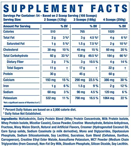 Ronnie Coleman King Mass XL Protein Powder - 20lb Dark Chocolate | Weight & Muscle Gainer with 60g Protein, 180g Carbs, 1000+ Calories | Creatine & Glutamine Formula | Ideal for Bodybuilding, Post-Workout Recovery & Bulking Phases