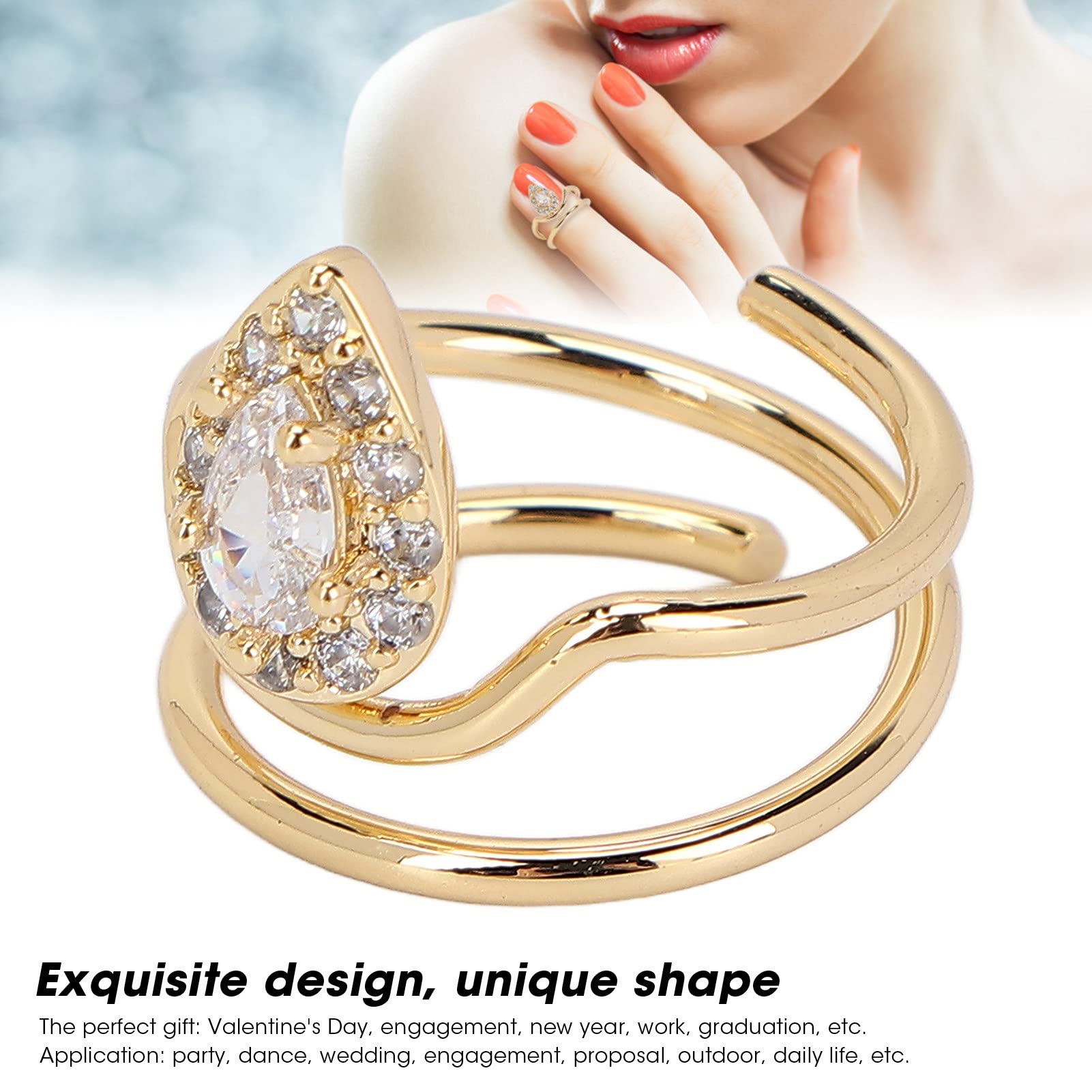 Elegant Rhinestone Fingertip Rings for Women - Sparkling Nail Jewelry for Parties, Weddings & Special Occasions (3054g)