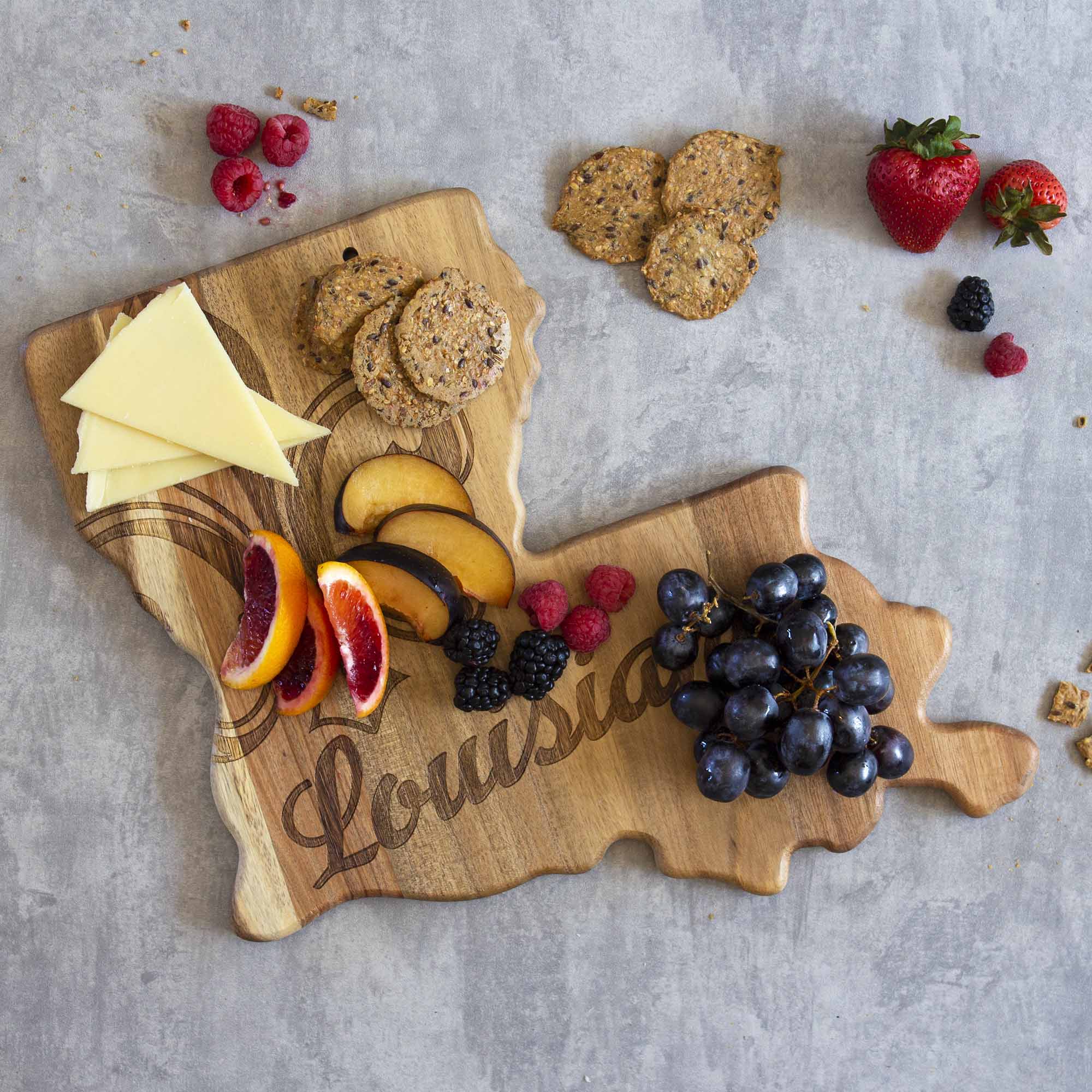 Rock & Branch® Origins Series Louisiana Cutting Board - Premium Wooden Chopping Board for Kitchen, Butcher Block for Meat, Cheese, Bread - Perfect for Home Cooking, BBQ, and Entertaining