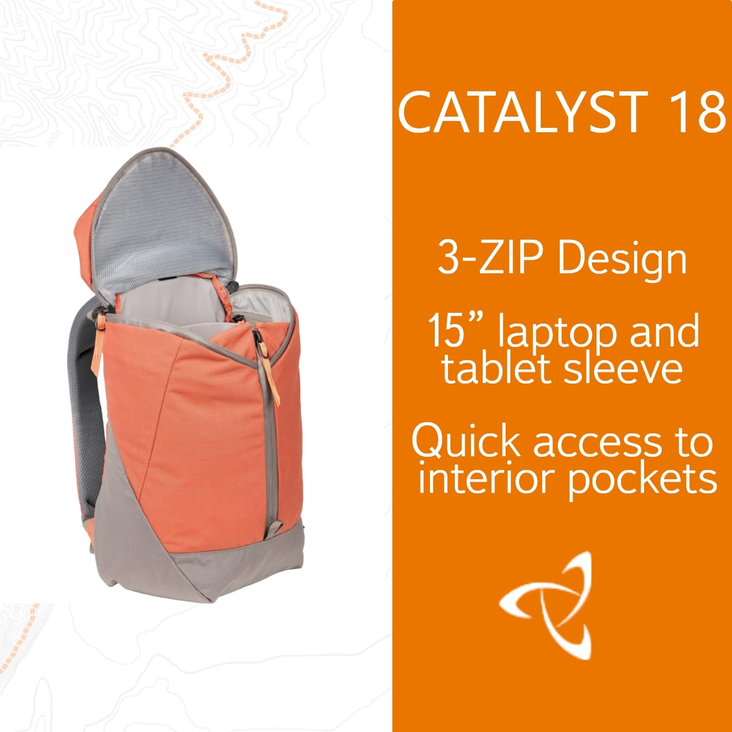 Mystery Ranch Catalyst 18L Travel Backpack with Tech Pocket - Lightweight Daypack for Commuting, Hiking & Business Travel - Durable Laptop Backpack for Men & Women (Paprika)