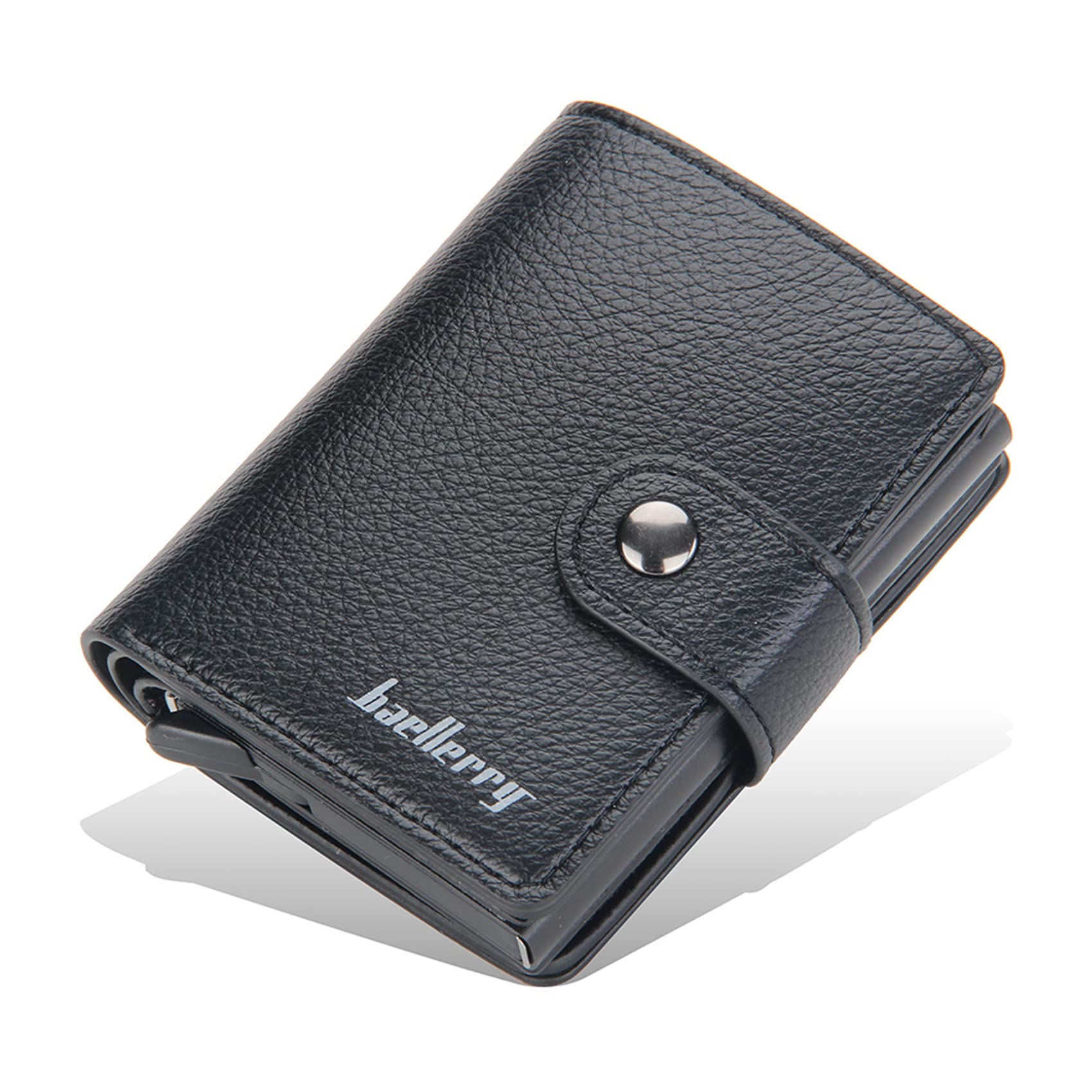 TTTST RFID Blocking Leather Credit Card Holder - Slim Snap-On Wallet for Men & Women | Perfect for Travel, Business & Everyday Use