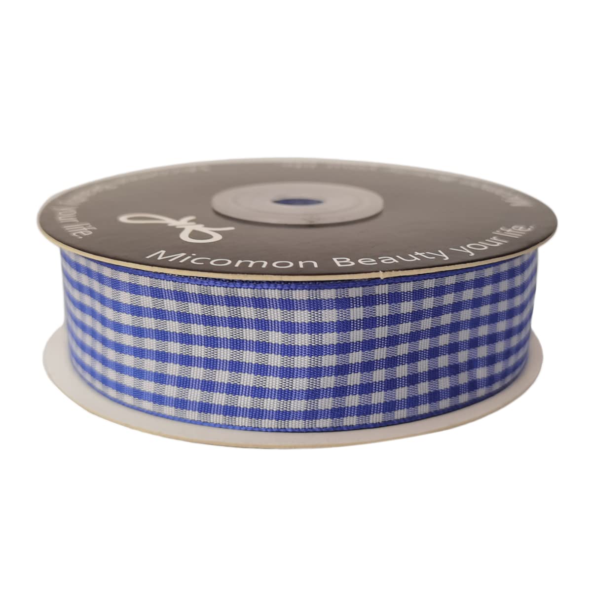 Blue and White Gingham Plaid Ribbon - 25 Yards per Roll, 1 Inch Wide, 100% Polyester - Perfect for Gift Wrapping, DIY Crafts, and Party Decorations