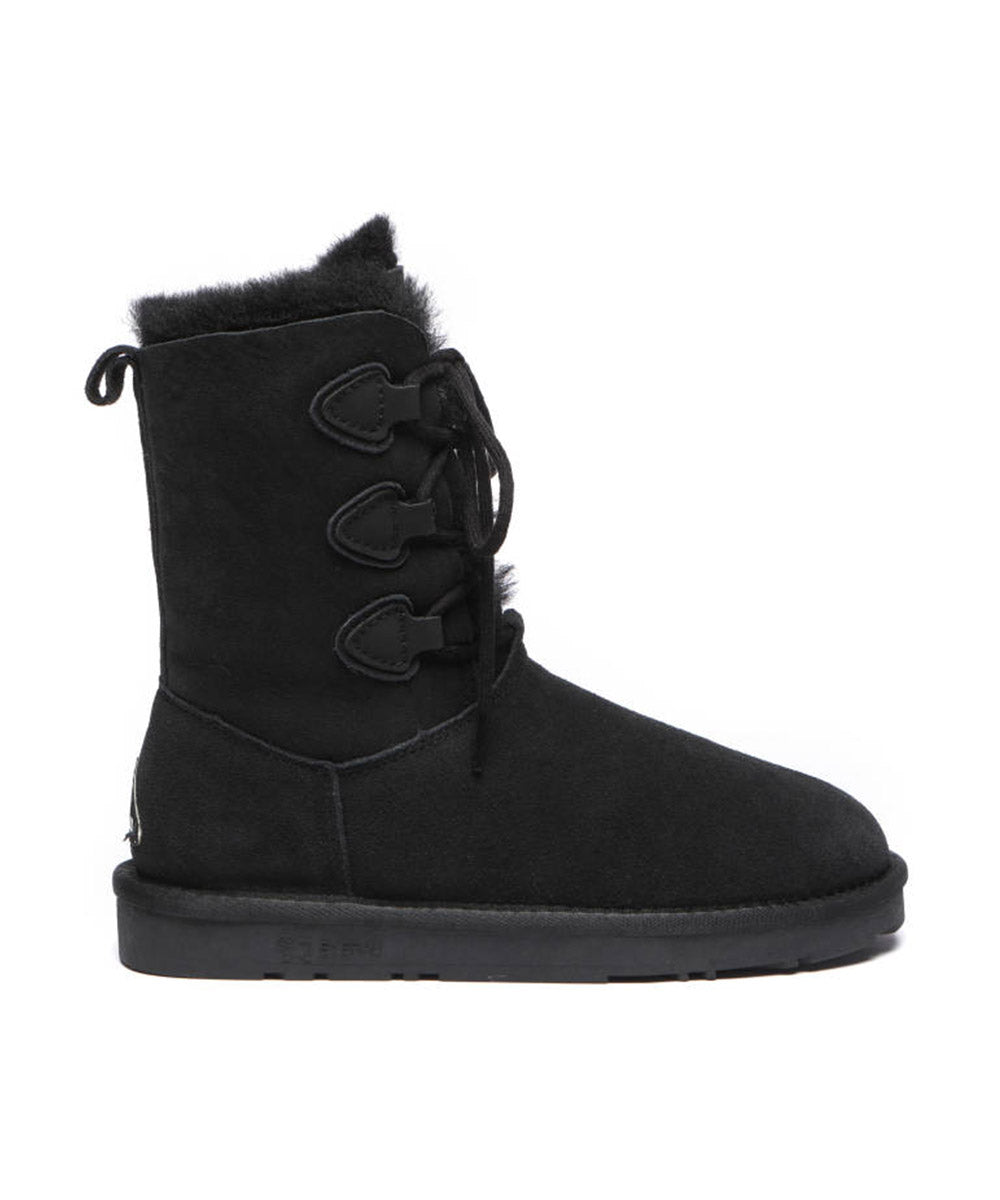 Women's Adel Lace Up Boots - Stylish Ankle Boots for Women, Comfortable Leather Booties with Side Zipper, Perfect for Fall/Winter Fashion, Office & Casual Outfits