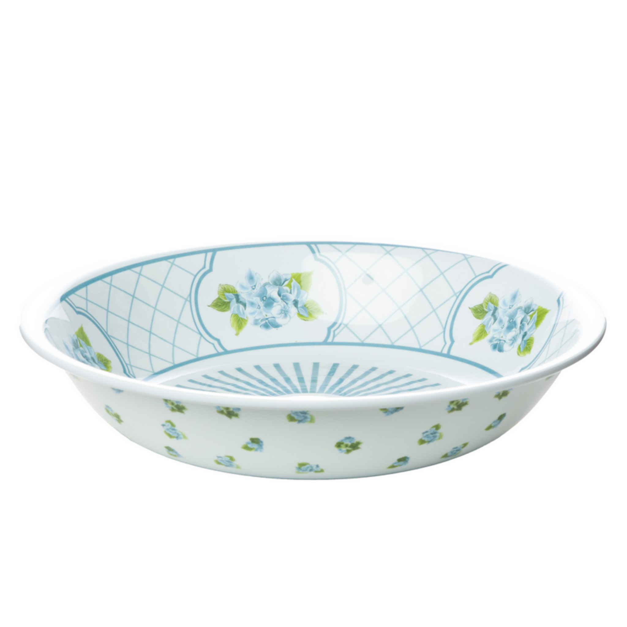Blue Hydrangea Melamine Dinnerware Set - 16-Piece Shatterproof Outdoor Dinnerware Collection for Picnics, Camping & Pool Parties