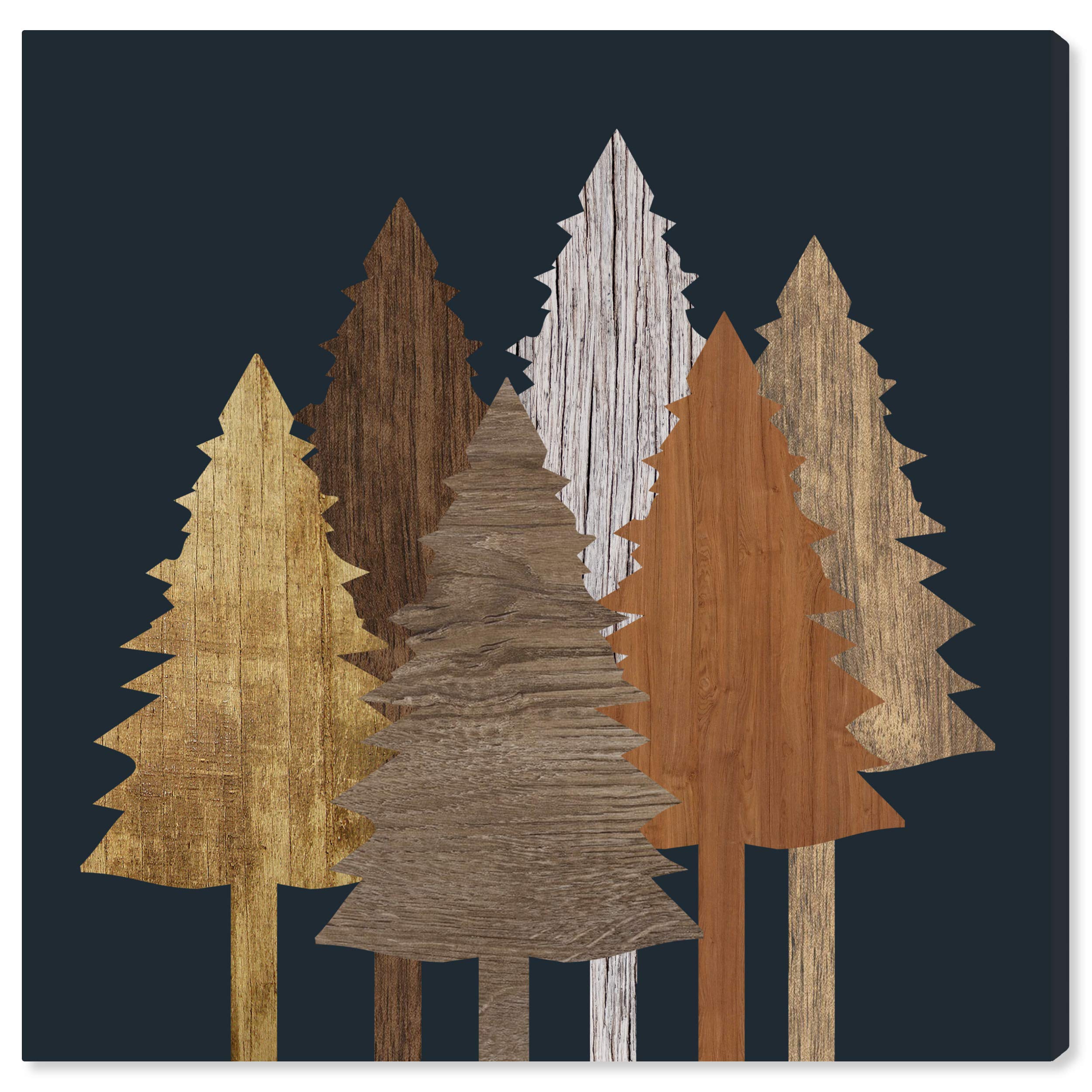 Oliver Gal Artist Co. Wooden Trees Botanical Wall Art Canvas Print - 30x30 Inch Brown & Black Nature Home Decor - Perfect for Living Room, Bedroom & Office Wall Decor