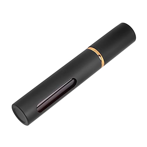 10ml Refillable Perfume Roll On Bottle - Lightweight Aluminum Travel Size Essential Oil Container for Gym, Work, Party & Daily Use (Black)