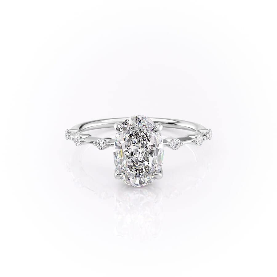 1.5 CT Oval Cut Moissanite Engagement Ring for Women - 18K Gold Plated Sterling Silver with Side Stones - Dainty Wedding, Anniversary, or Promise Ring - Perfect for Proposals, Bridal Jewelry & Special Occasions