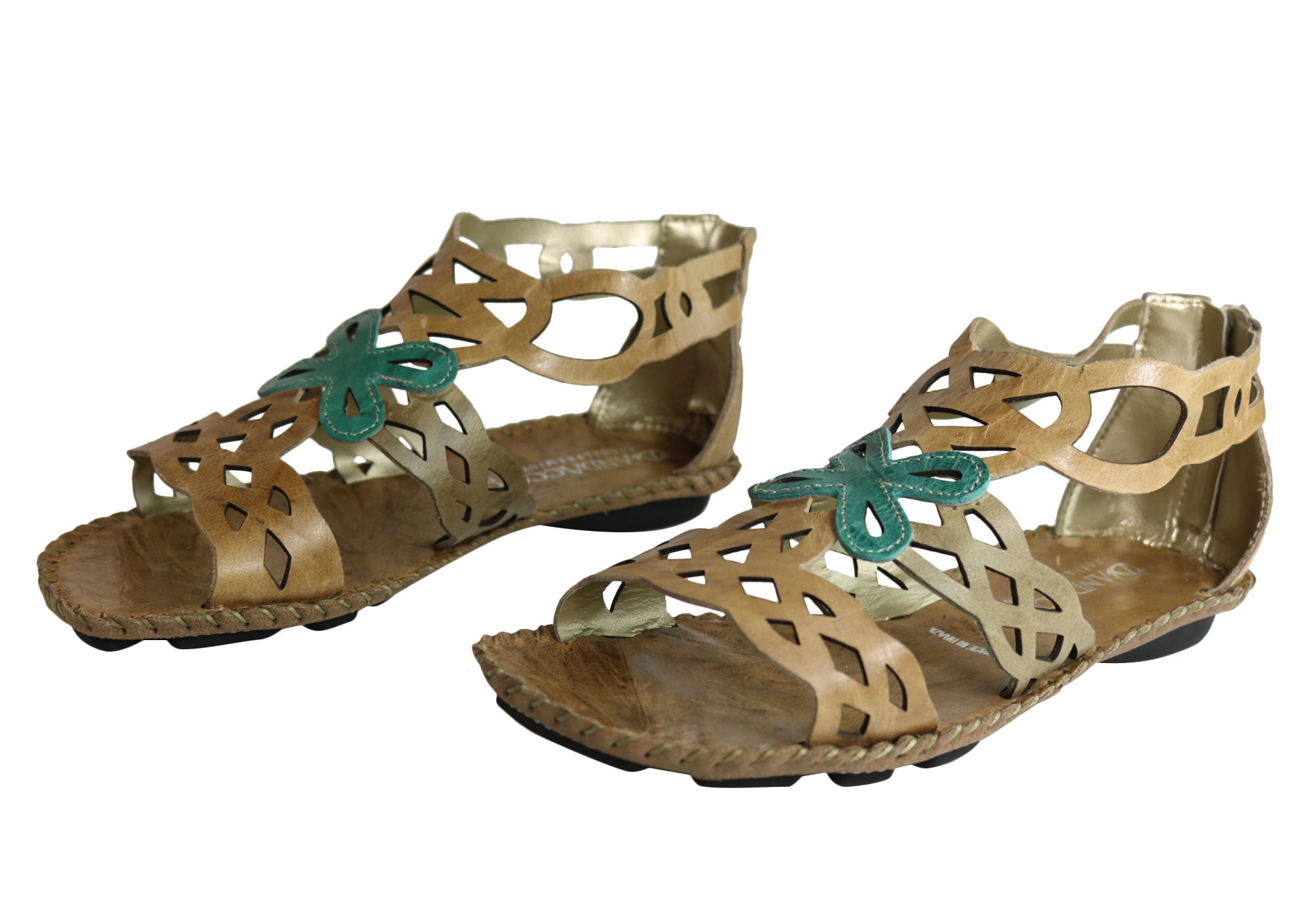 Andacco Betti Women's Comfortable Flat Leather Sandals - Handmade in Brazil - Perfect for Beach, Vacation & Summer Outfits