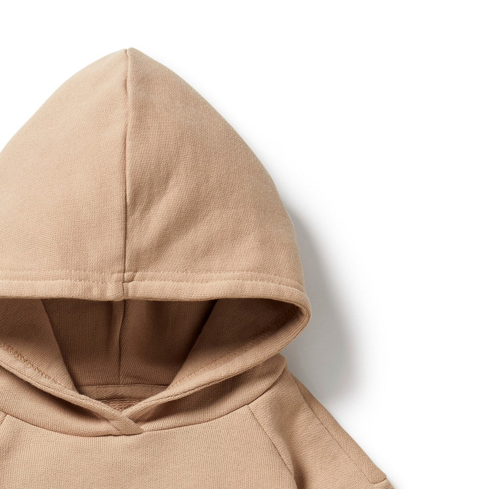Organic Caramel Terry Hooded Sweatshirt for Women - Soft Cotton Pullover Hoodie for Casual Wear, Loungewear & Outdoor Activities