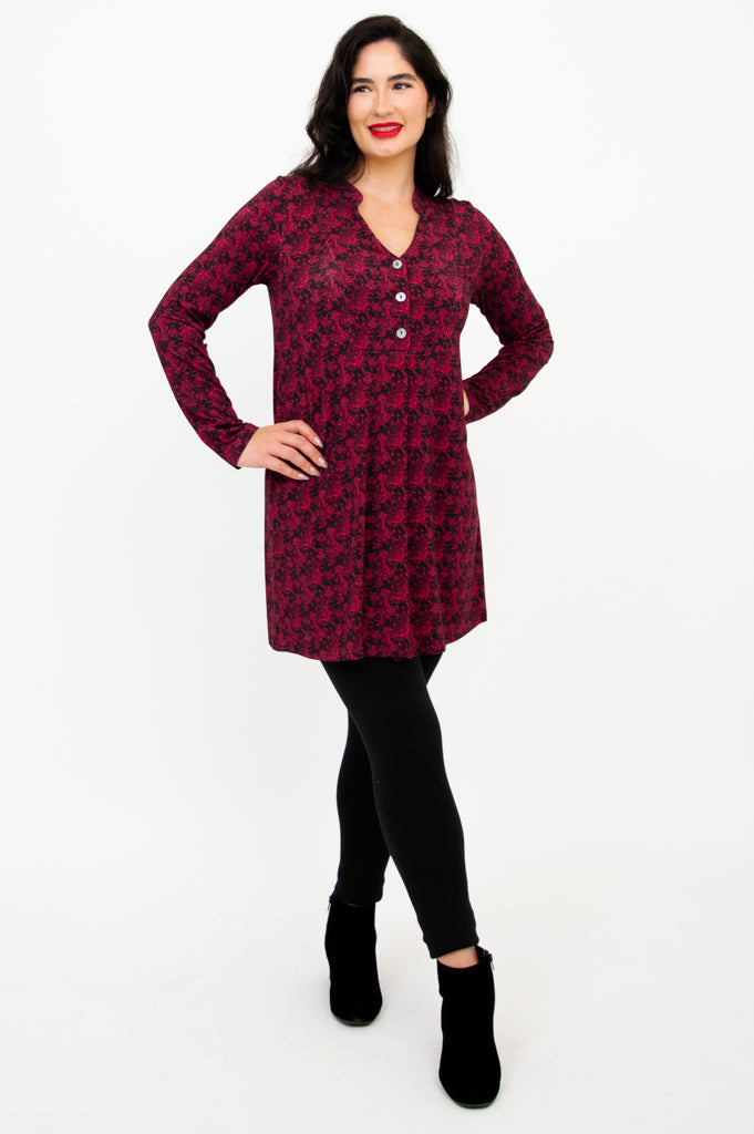 Edwina Long Sleeve Tunic Top - Soft Bamboo Fabric, Bazar Collection - Perfect for Casual Wear, Office & Boho Style Outfits
